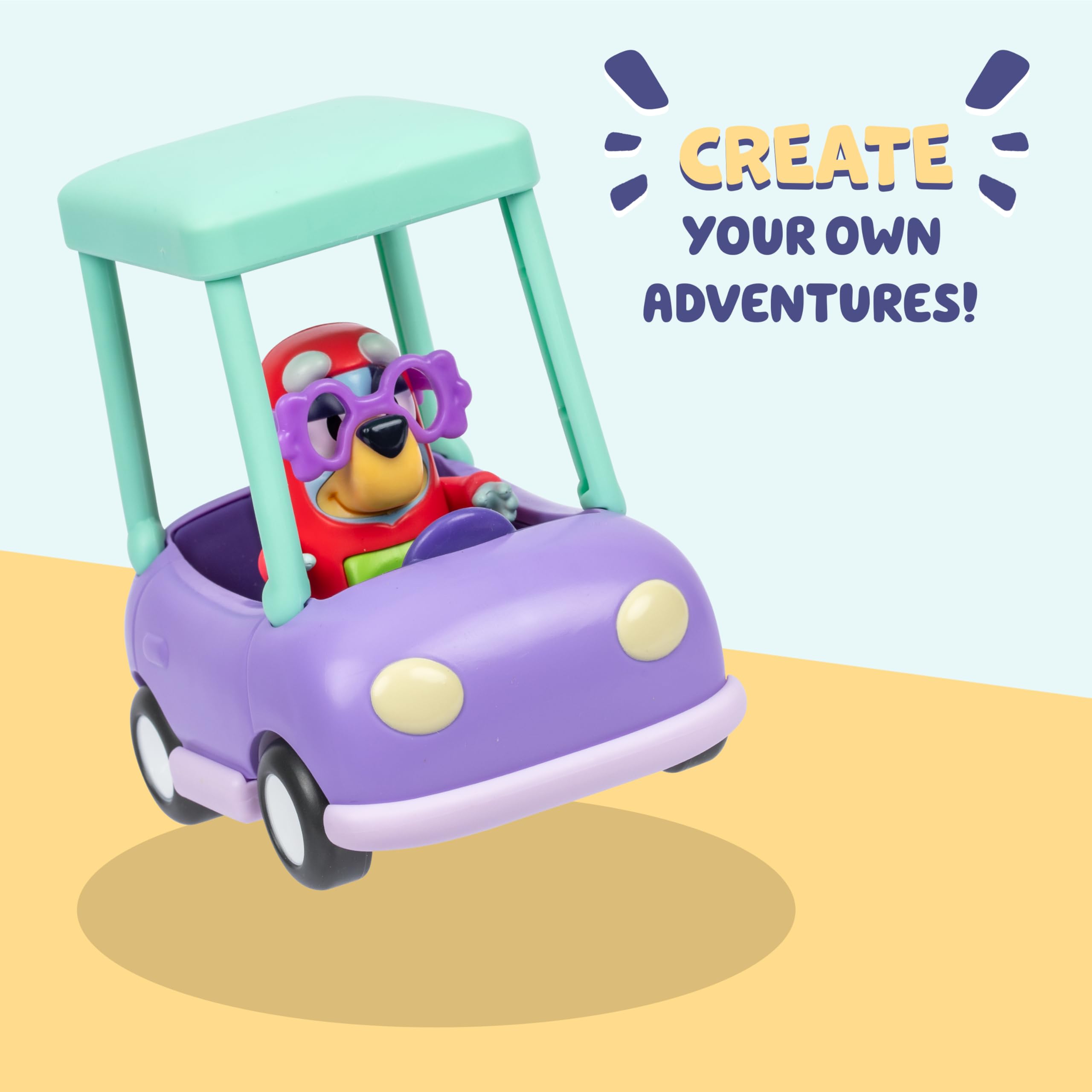Bluey Grannies Car Playset - Includes Janet Figure, Fits 6-7.6 cm Bluey Figures, Ages 5 and Up 3