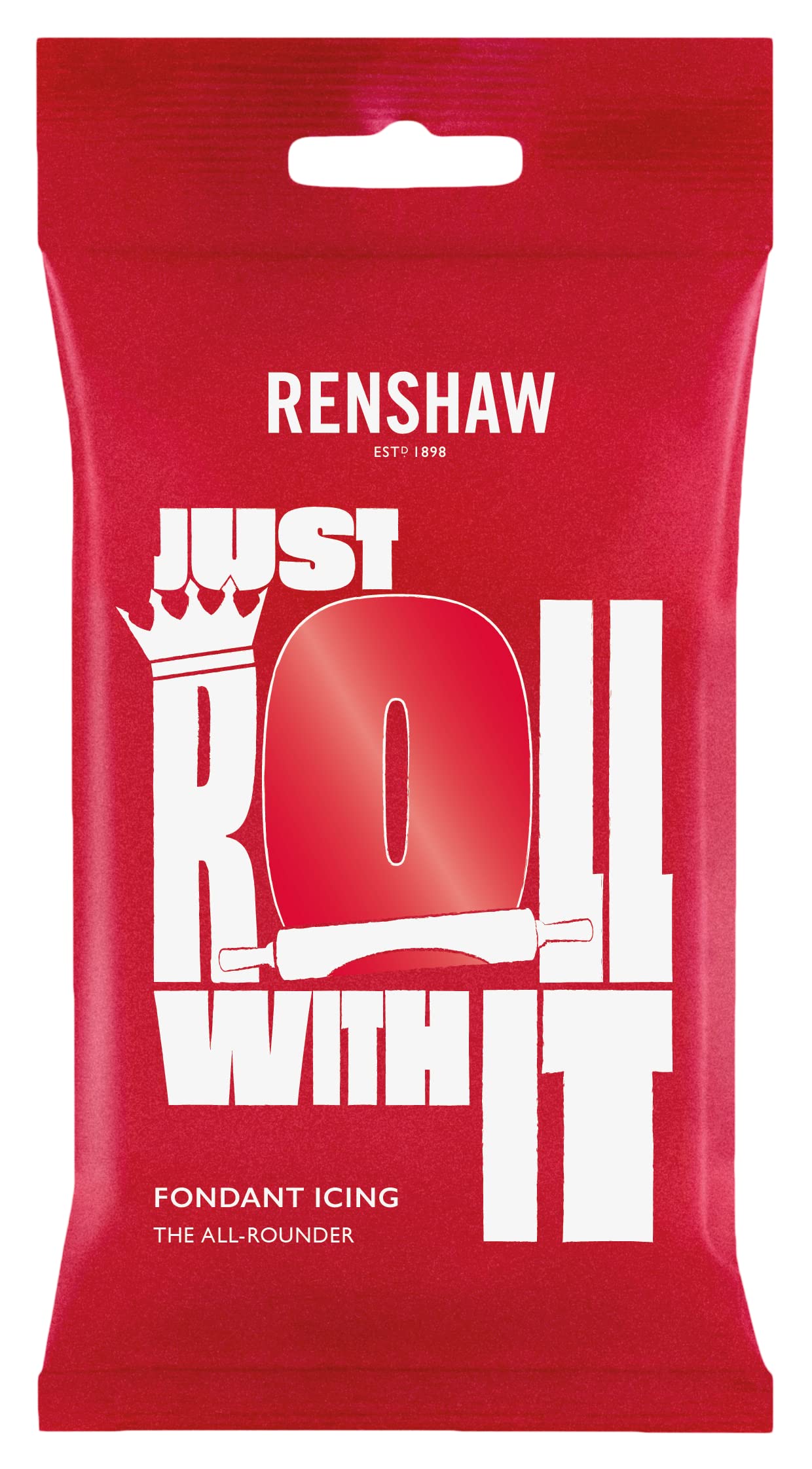 Renshaw Poppy Red Just Roll With It Ready to Roll Fondant Icing, 1 kg