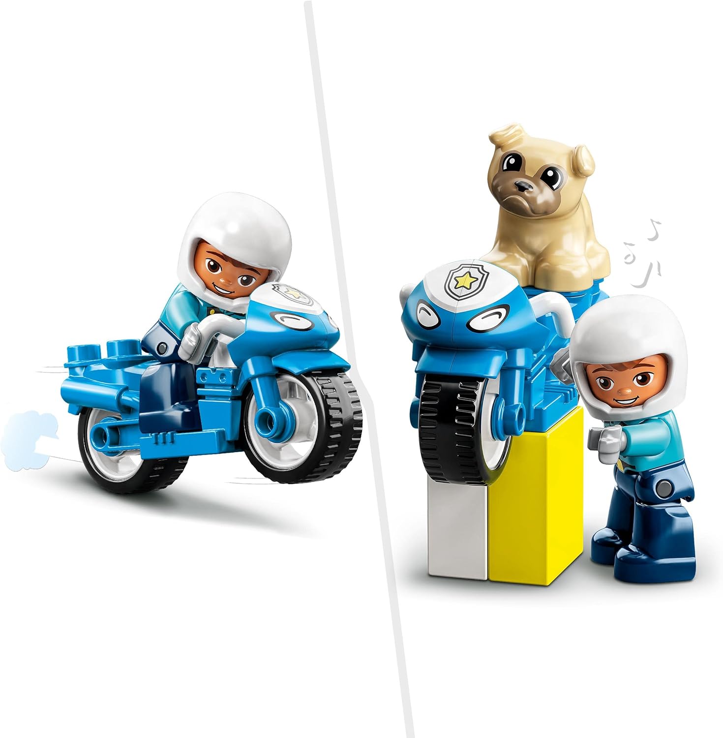LEGO DUPLO Town Rescue Police Motorcycle Toy - Building Set for Toddlers 2+ 3