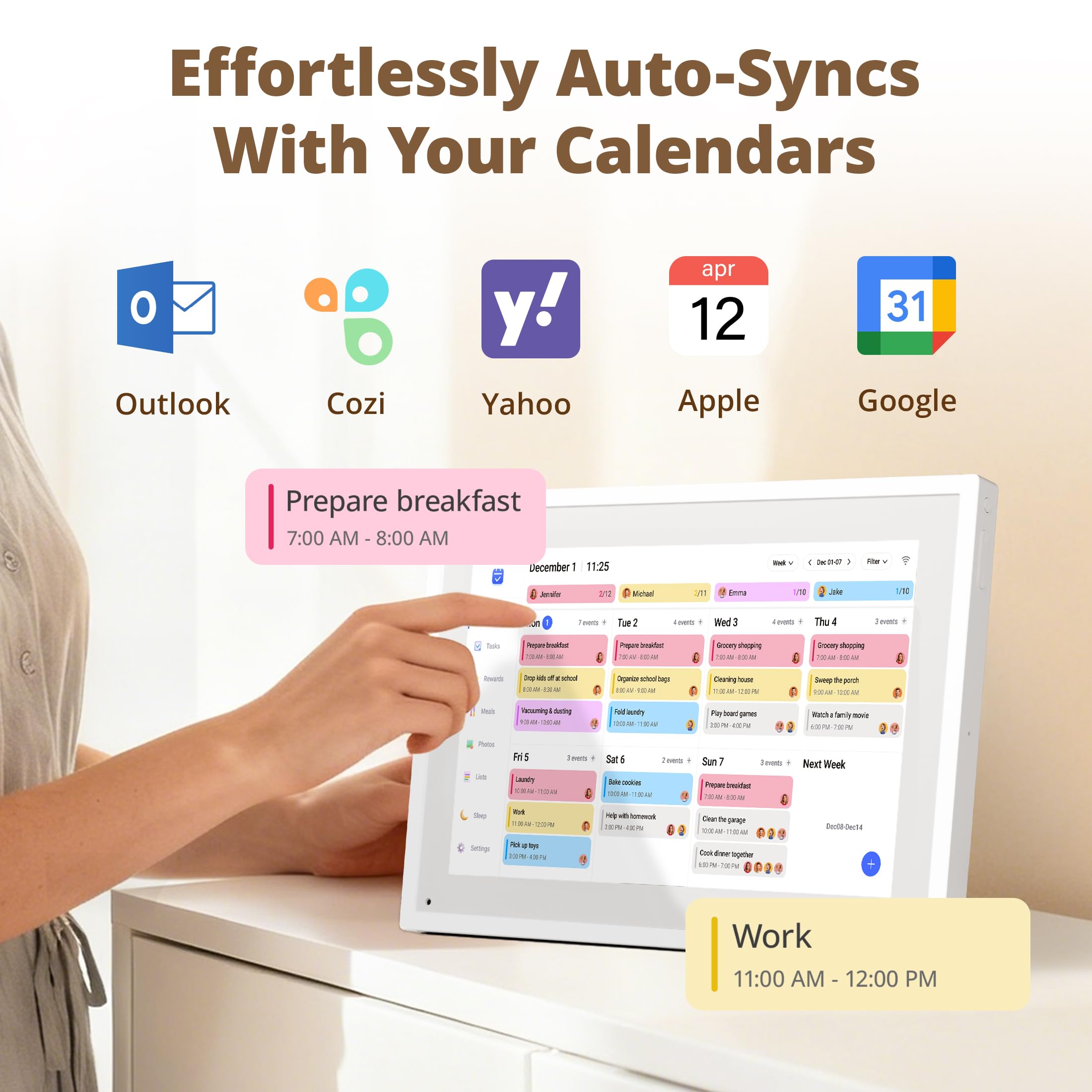 Dragon Touch 10.1 inch Digital Wall Calendar | 1920x1080P FHD | Family Planner & Photo Frame