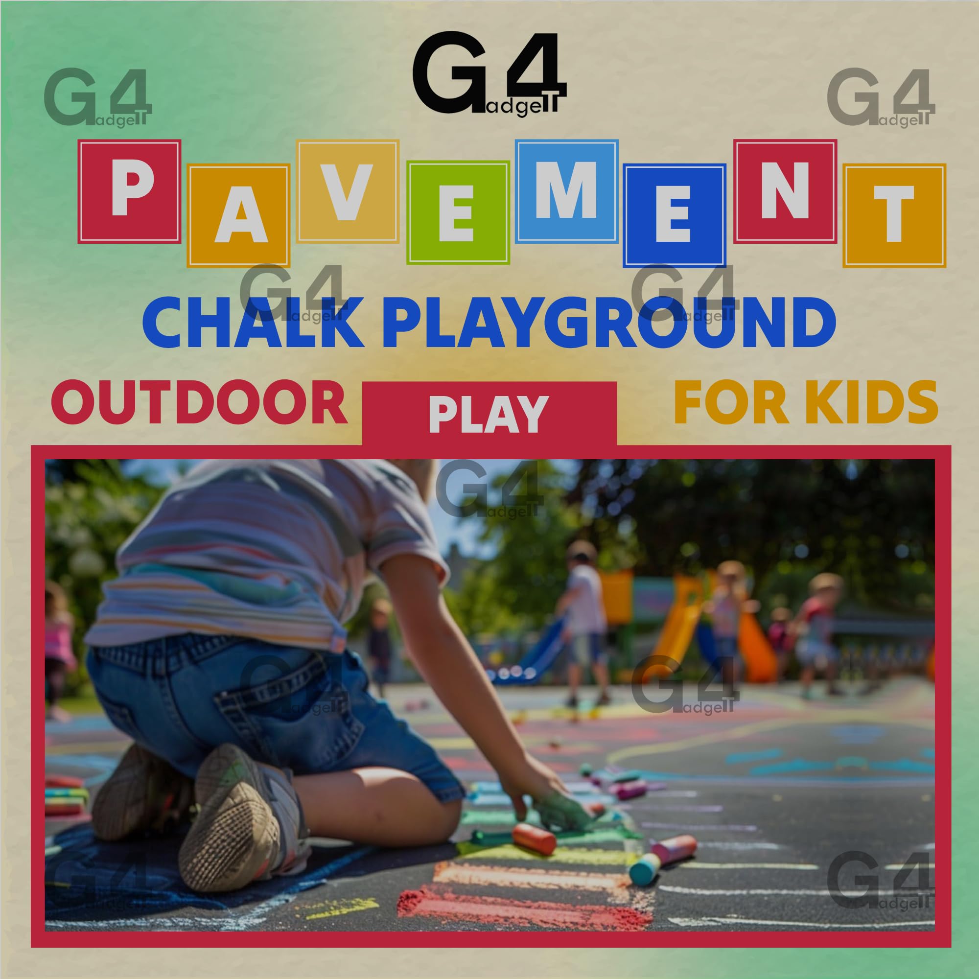 G4GADGET 10 Jumbo Chalks for Kids - Giant Chunky Outdoor Pavement Chalk Set for Ages 3+