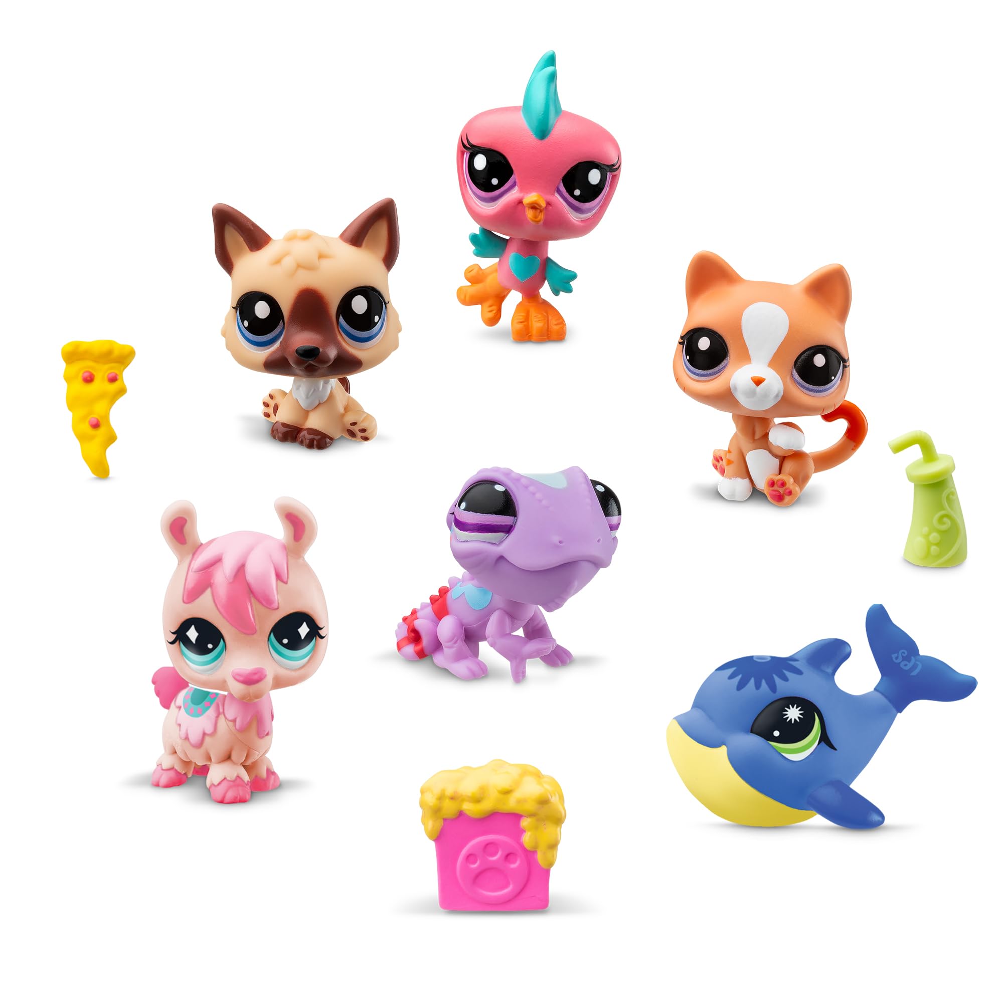 Littlest Pet Shop Bandai Playful Pet Hotel - 6 LPS Minis with Accessories & Virtual Code 13
