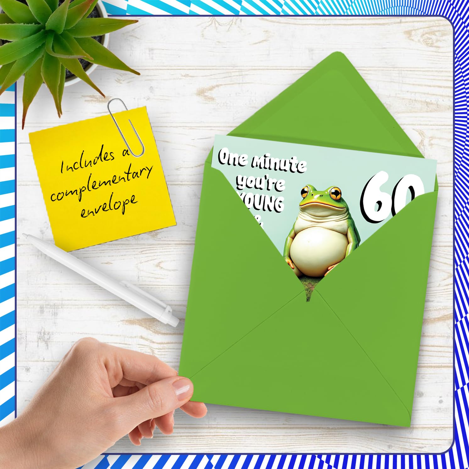 Stuff4 60th Birthday Card for Men & Women | Young and Fit Frog Design | 145mm Greeting Card 5