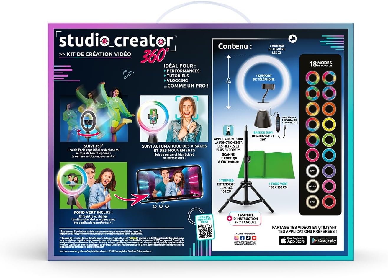 Studio Creator 360 Video Maker Kit - Motion Tracking LED Ring Light with Green Screen 4