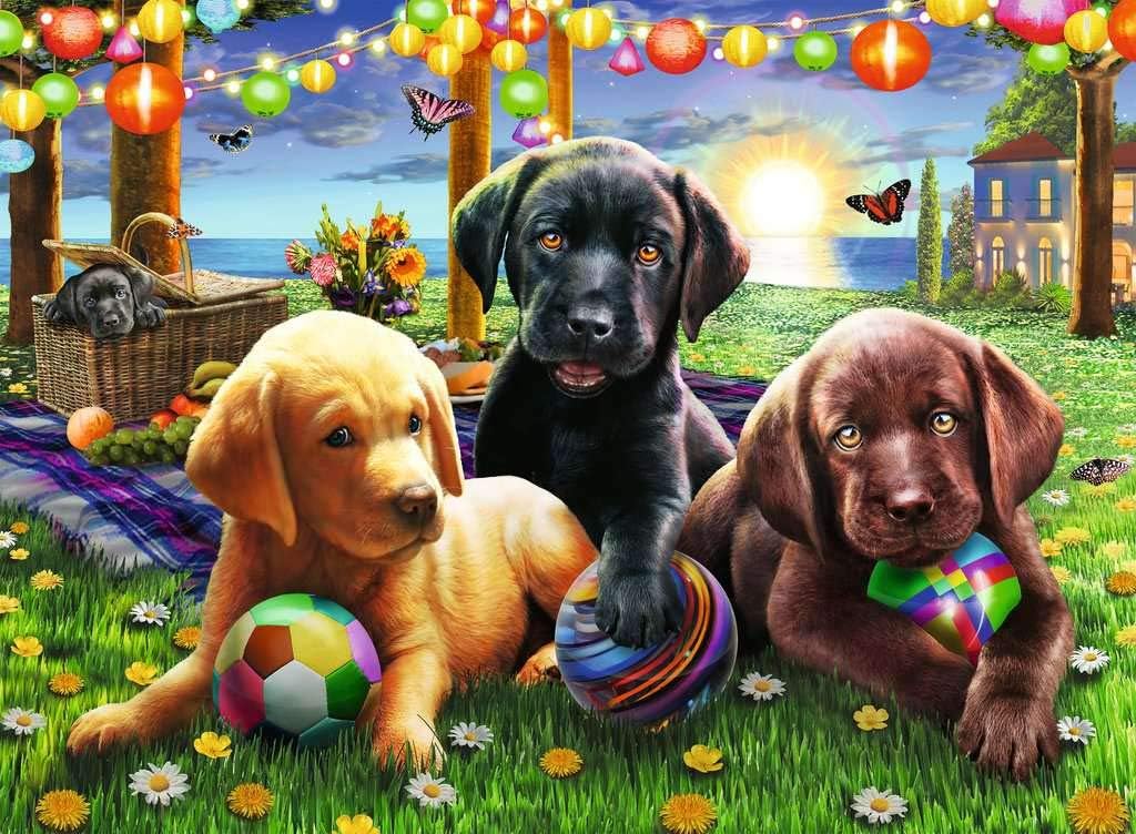 Ravensburger Puppy Picnic 100 Piece Jigsaw Puzzle - Extra Large Pieces for Kids 6 Years & Up 6