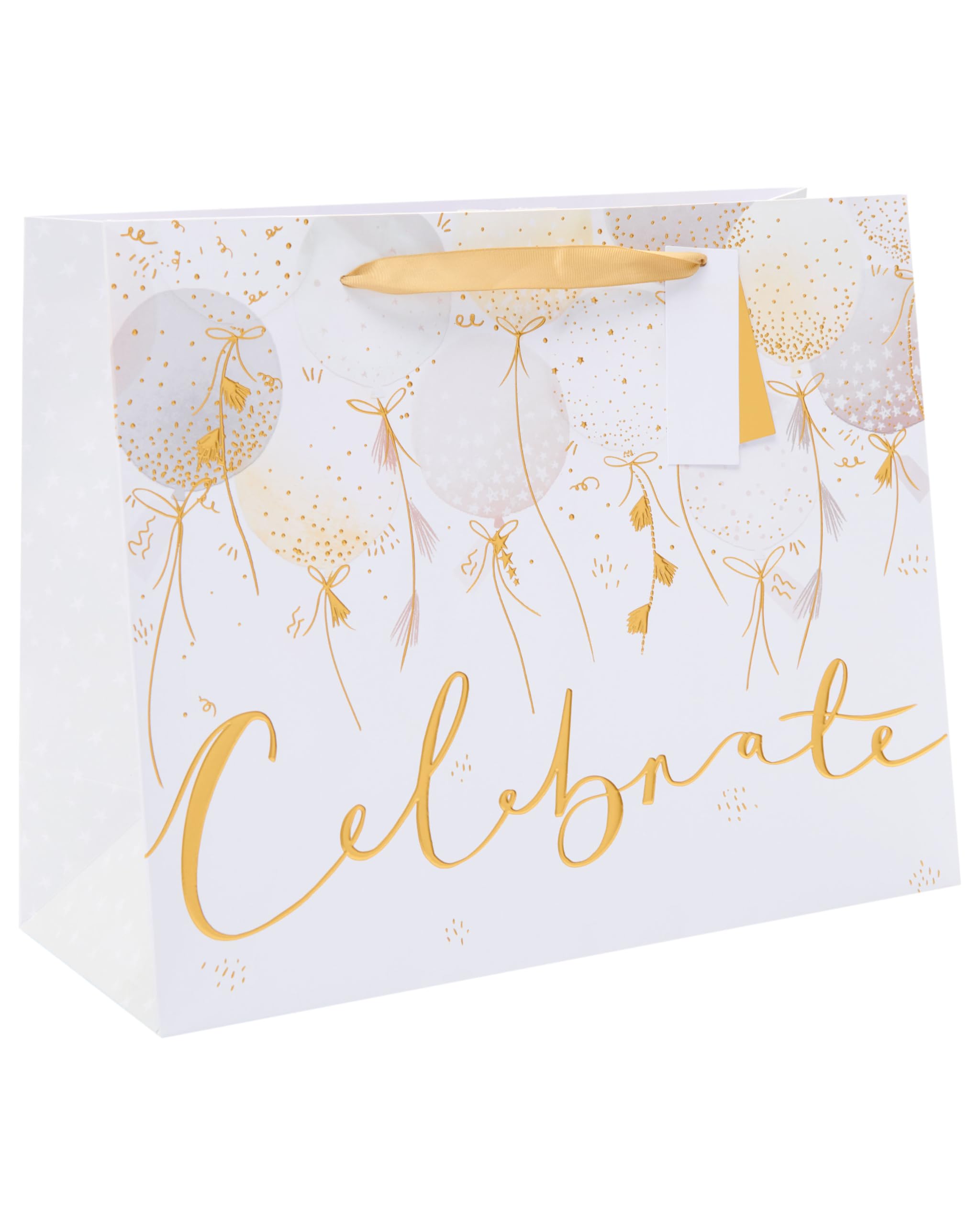 UK Greetings Large Gift Bag - Metallic Balloons Design | FSC Certified | 26.6 x 33 cm 1