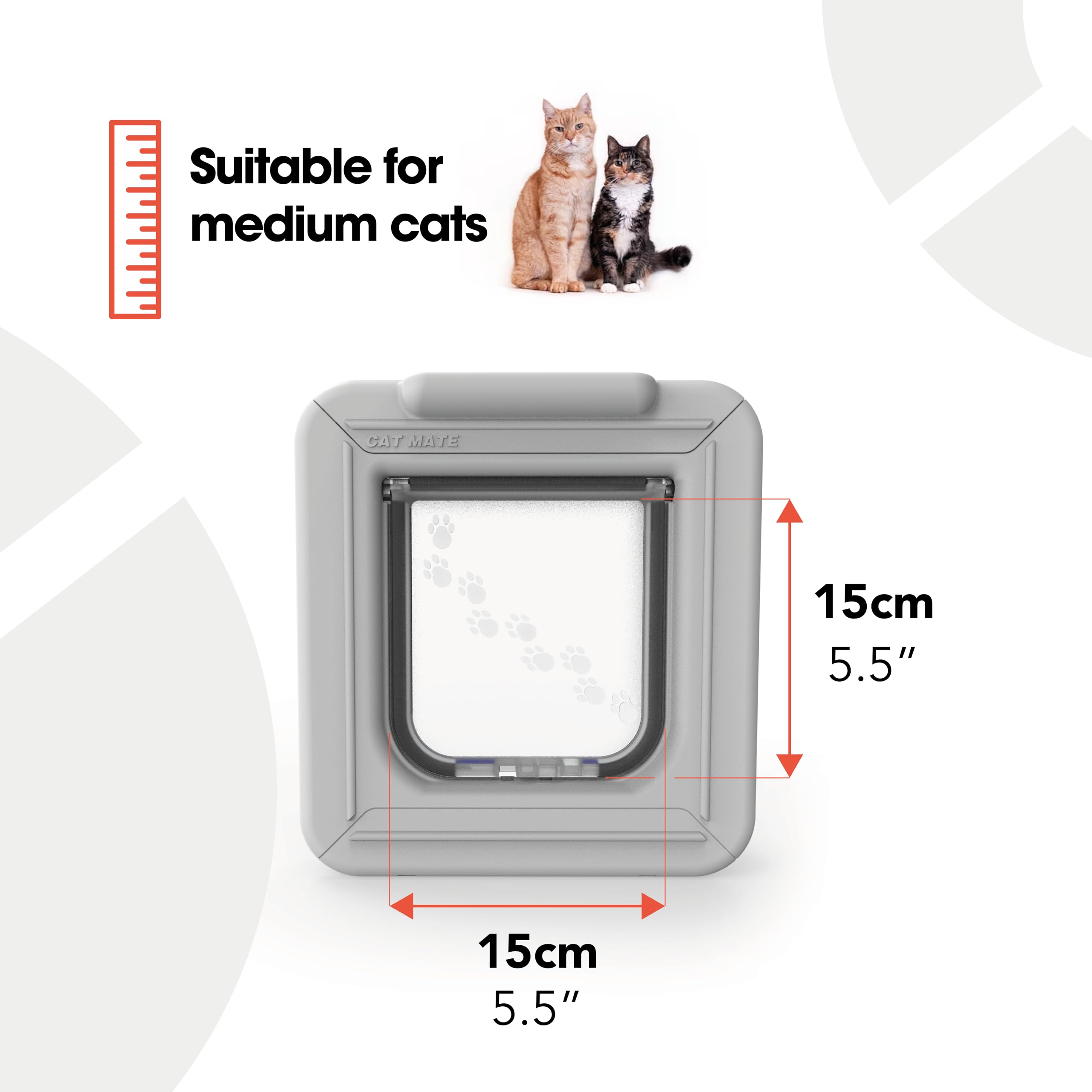 Cat Mate Elite Microchip Cat Flap with Digital Timer & LCD Display | Fits up to 100mm Thick Walls 5