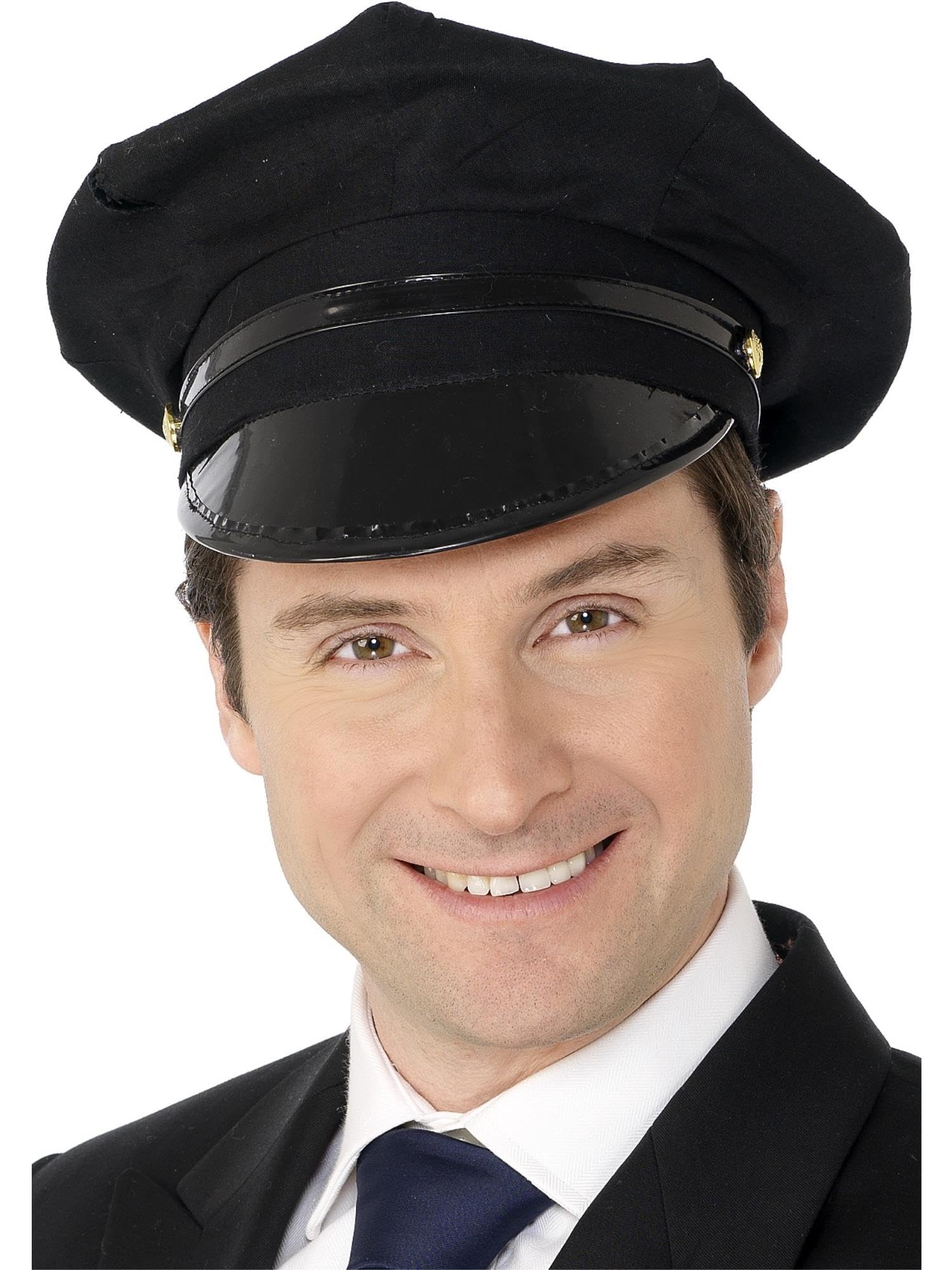 Smiffys Chauffeur Hat Black - Adult Fancy Dress Headwear