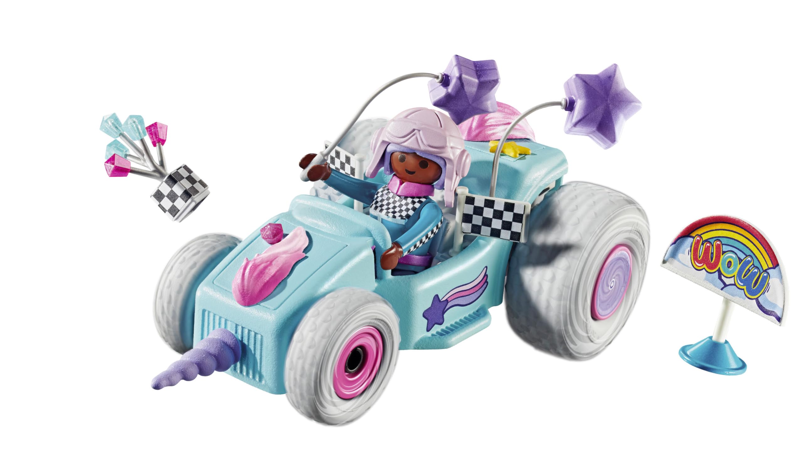 Playmobil Racing Unicorn Playset - Magical Kart with Retractable Motor for Ages 4+ 3