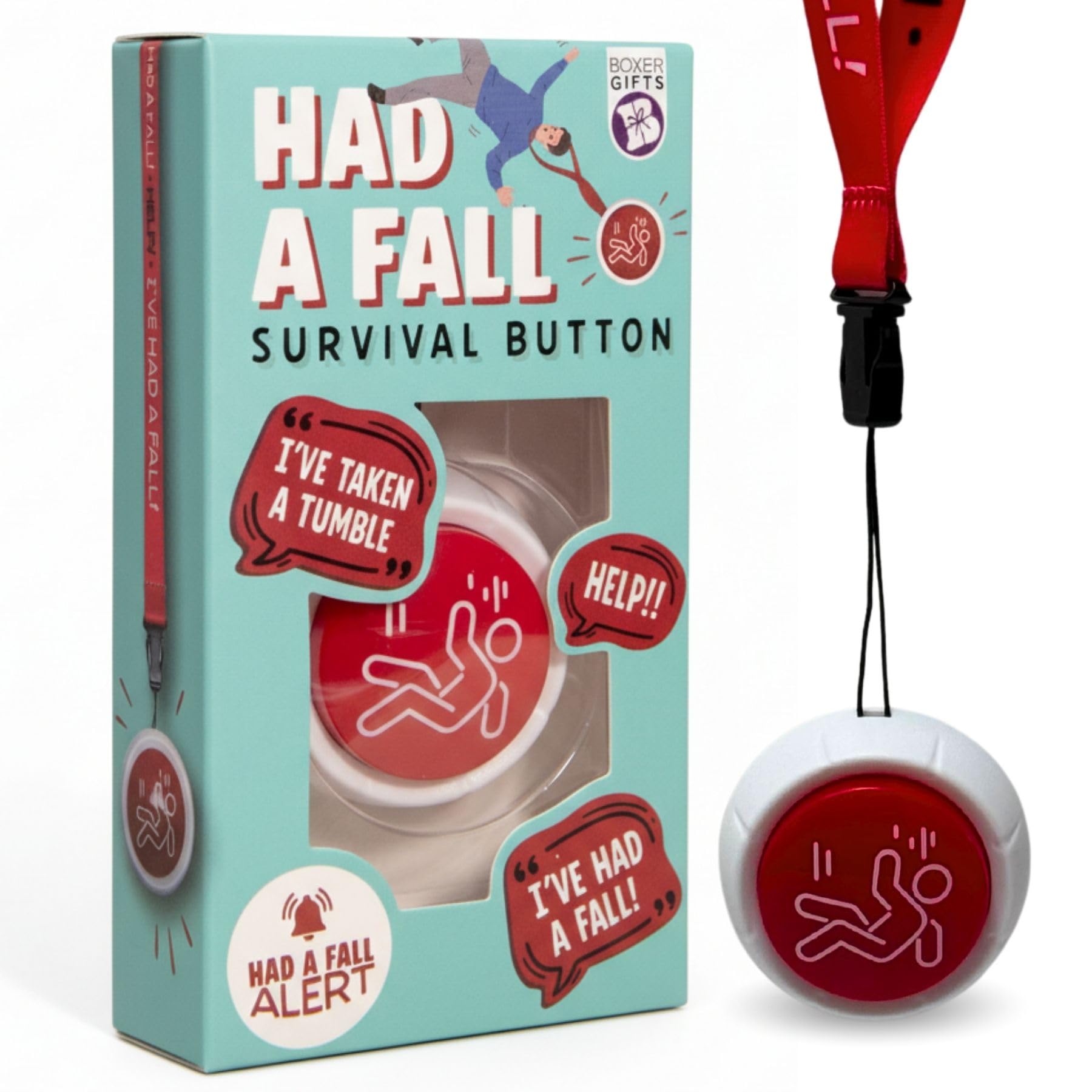 Boxer Gifts Had a Fall Old Age Joke Survival Button | Unisex Adult | Multicolor Plastic