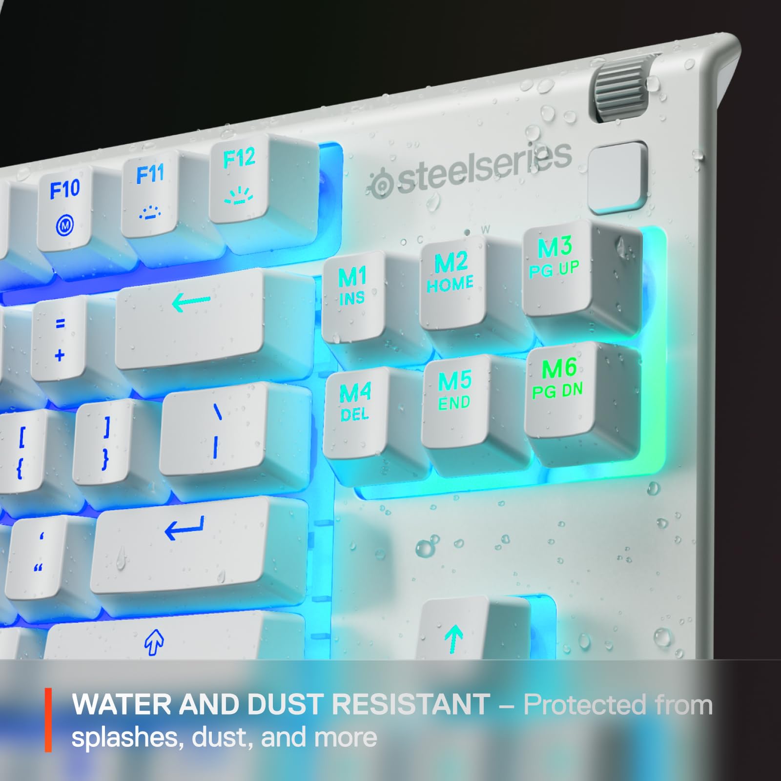 SteelSeries Apex 3 TKL Weiße RGB-Gaming-Tastatur – UK-Layout – 8-Zonen-RGB – Flüsterleise Schalter – Wasserfest 3