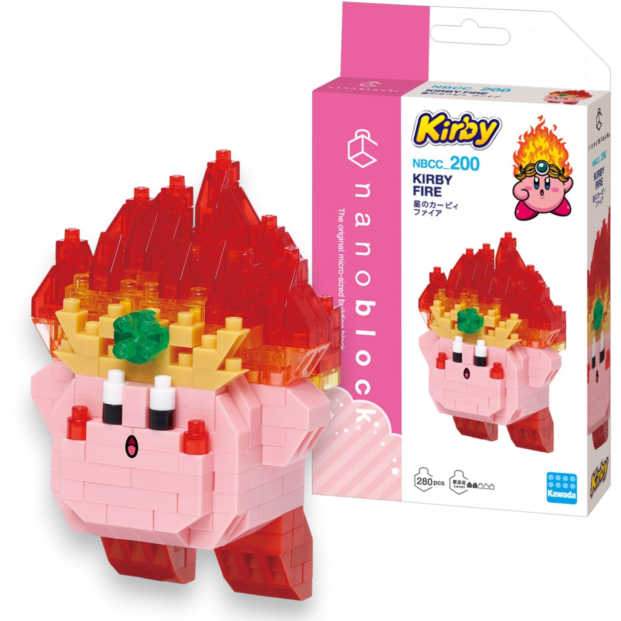 nanoblock Kirby Fire Character Collection Series Model Kit | 280 Micro-Bricks | Difficulty 2/5