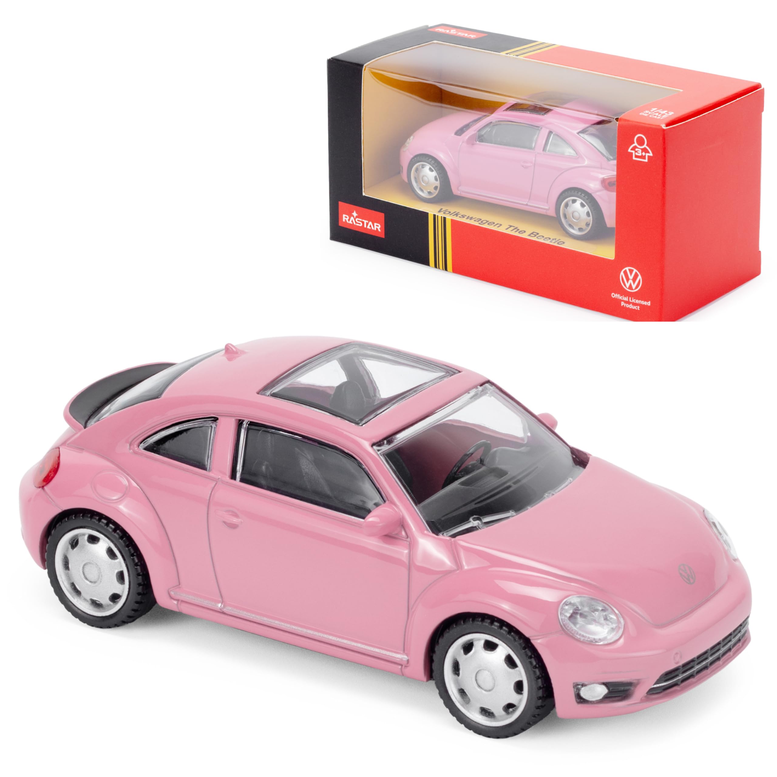 Volkswagen Beetle 1:43 Scale Die-Cast Model Car - Pink | Officially Licensed Collectors Edition 5