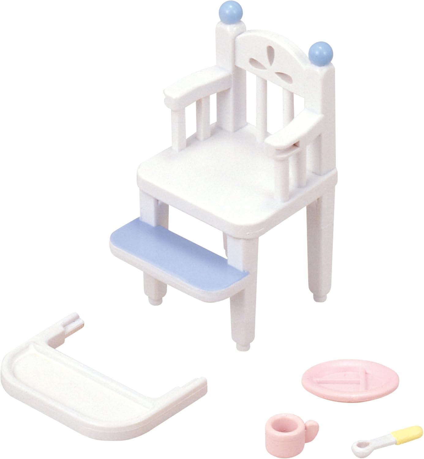 Sylvanian Families Baby High Chair - White with Blue Accents 3