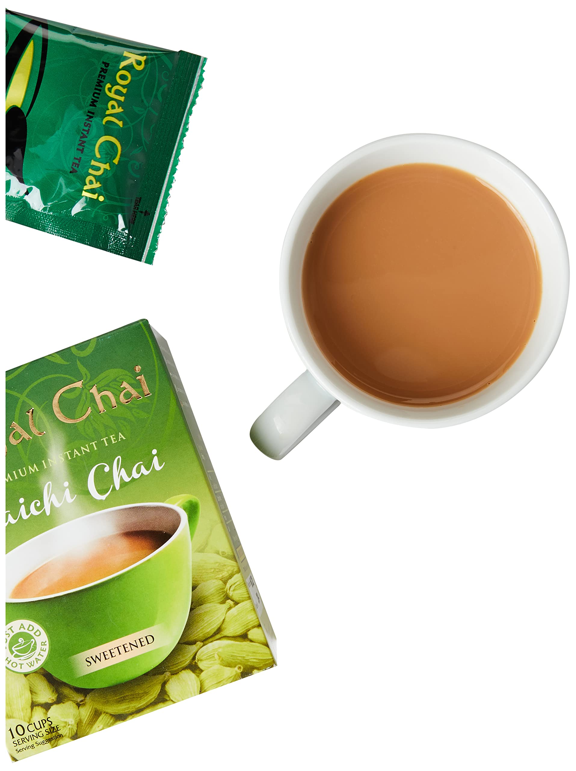Royal Chai Elaichi Premium Instant Indian Tea Sweetened - 10 Sachets