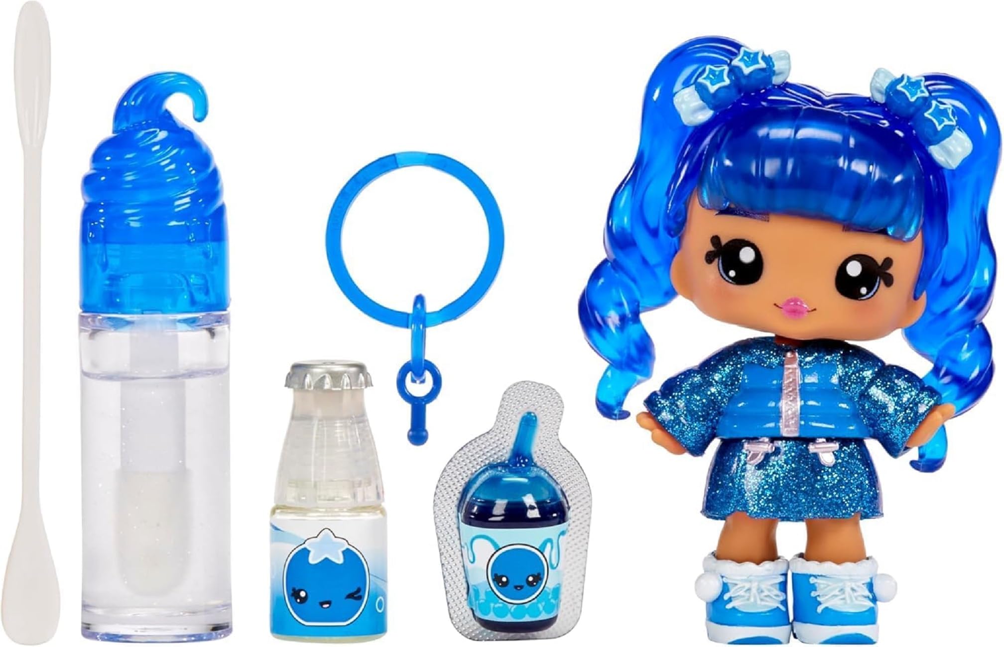 Yummiland Lipgloss Doll - Rory Blueberry - Scented DIY Lipgloss Kit for Kids Ages 4+
