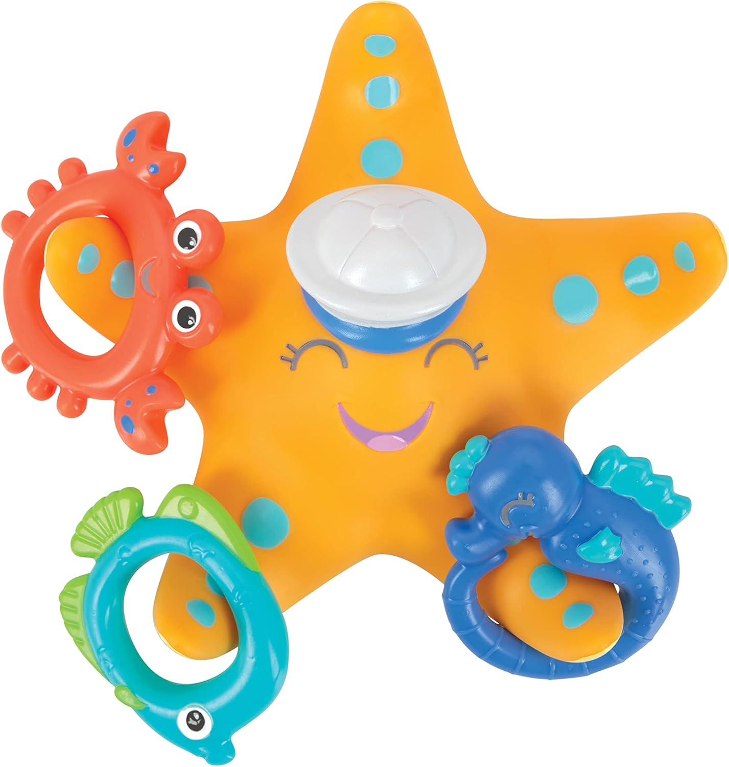 Nuby Starfish Hoopla Floating Bath Toy - 3 Throwing Rings for Kids 18 Months+