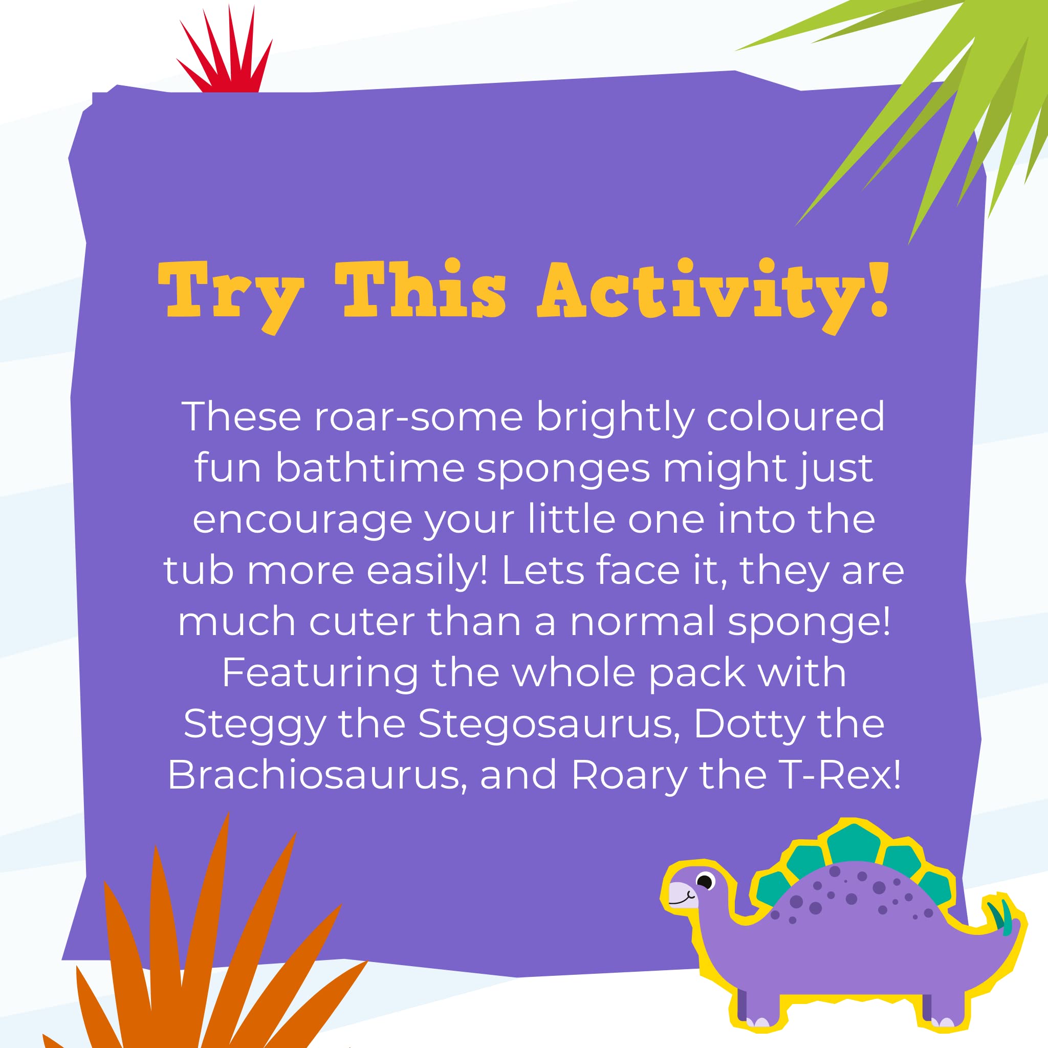Bathtime Buddies Fun Dino Sponges - 3 Adorable Bath Toys for Kids 3+ 6