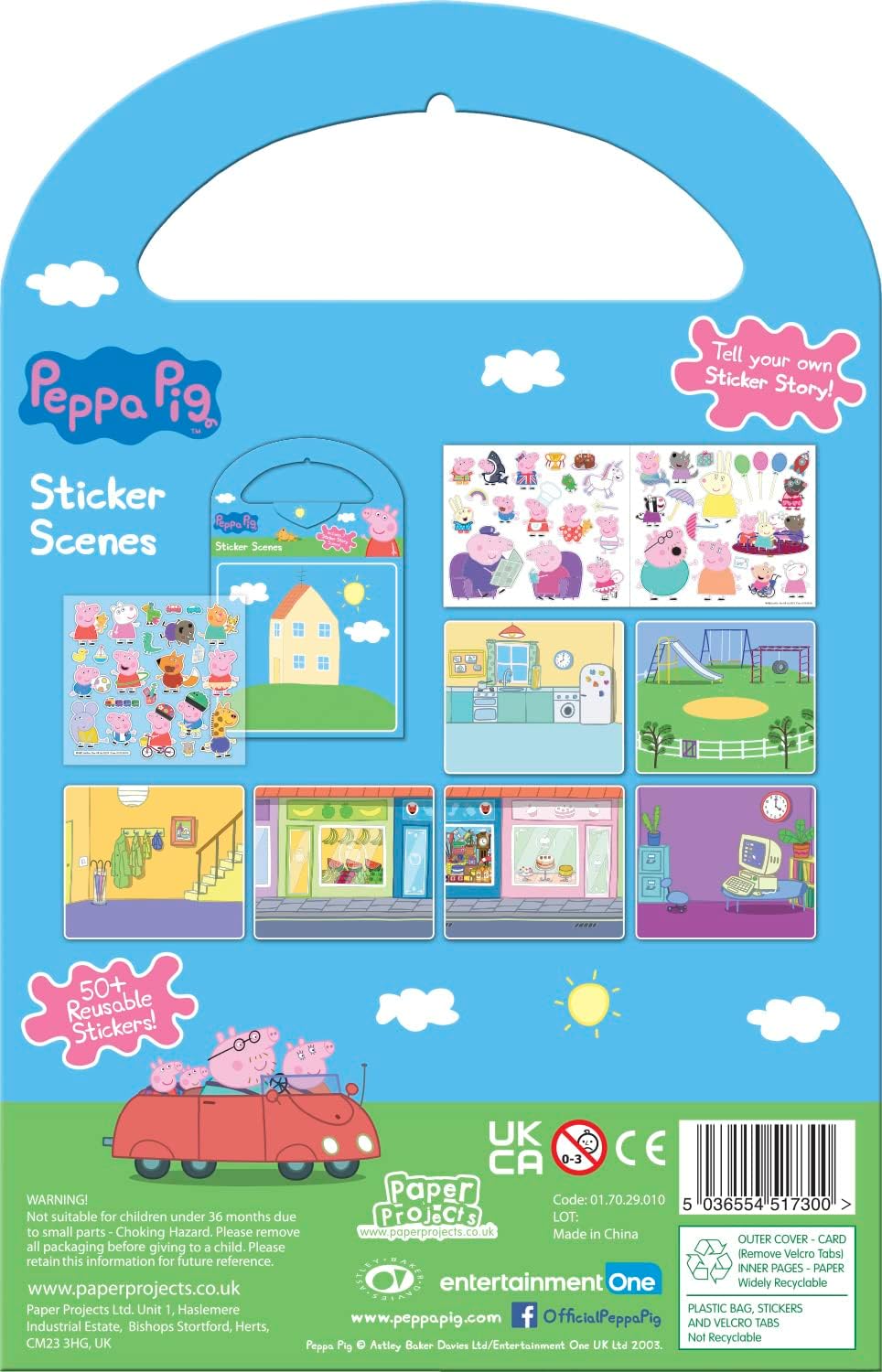 Paper Projects Peppa Pig Sticker Scene Activity Set - Reusable Foil Stickers with 6 Scenes 3