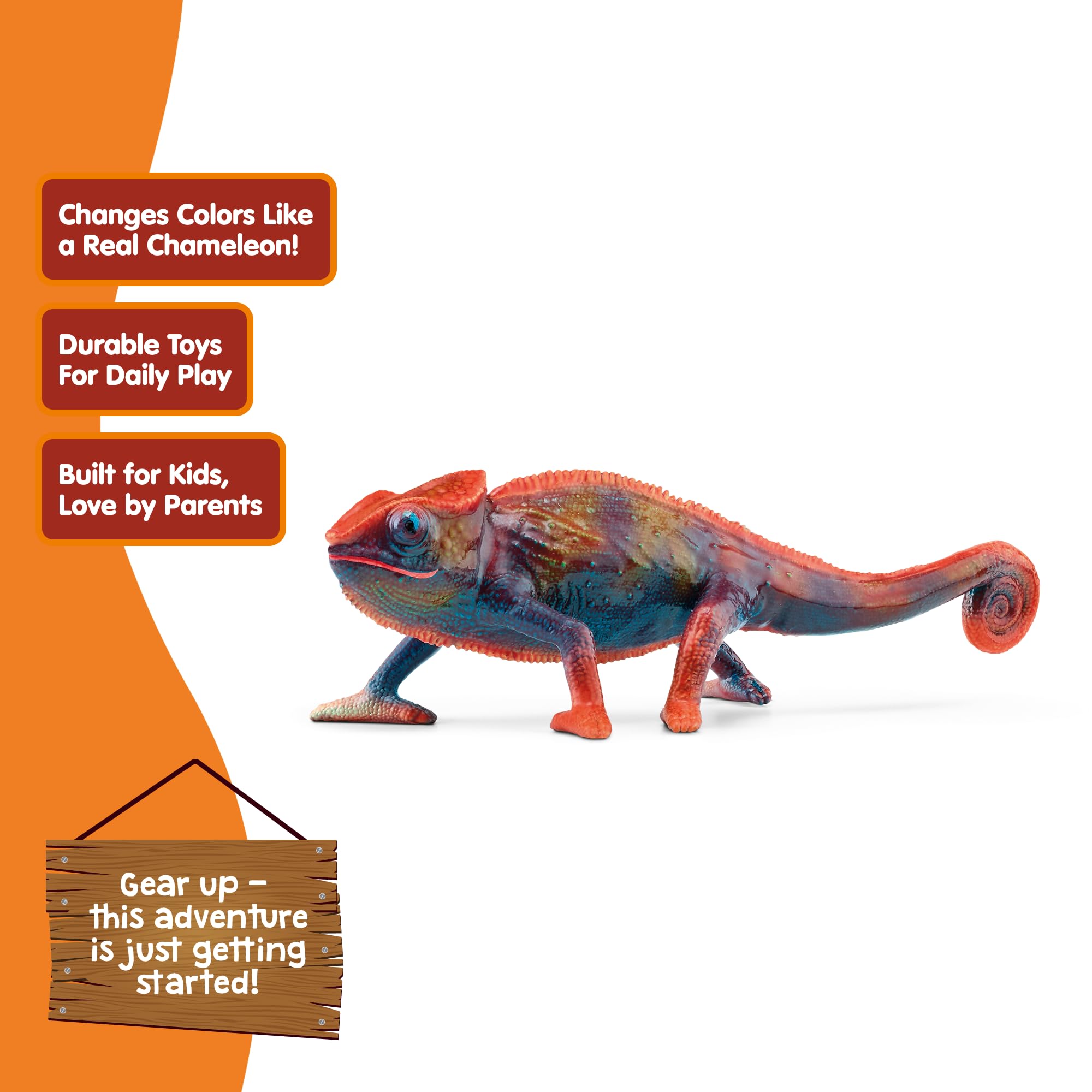 SCHLEICH 14858 Wild Life Chameleon Figurine - Color-Changing Reptile Toy for Kids 3-8 5