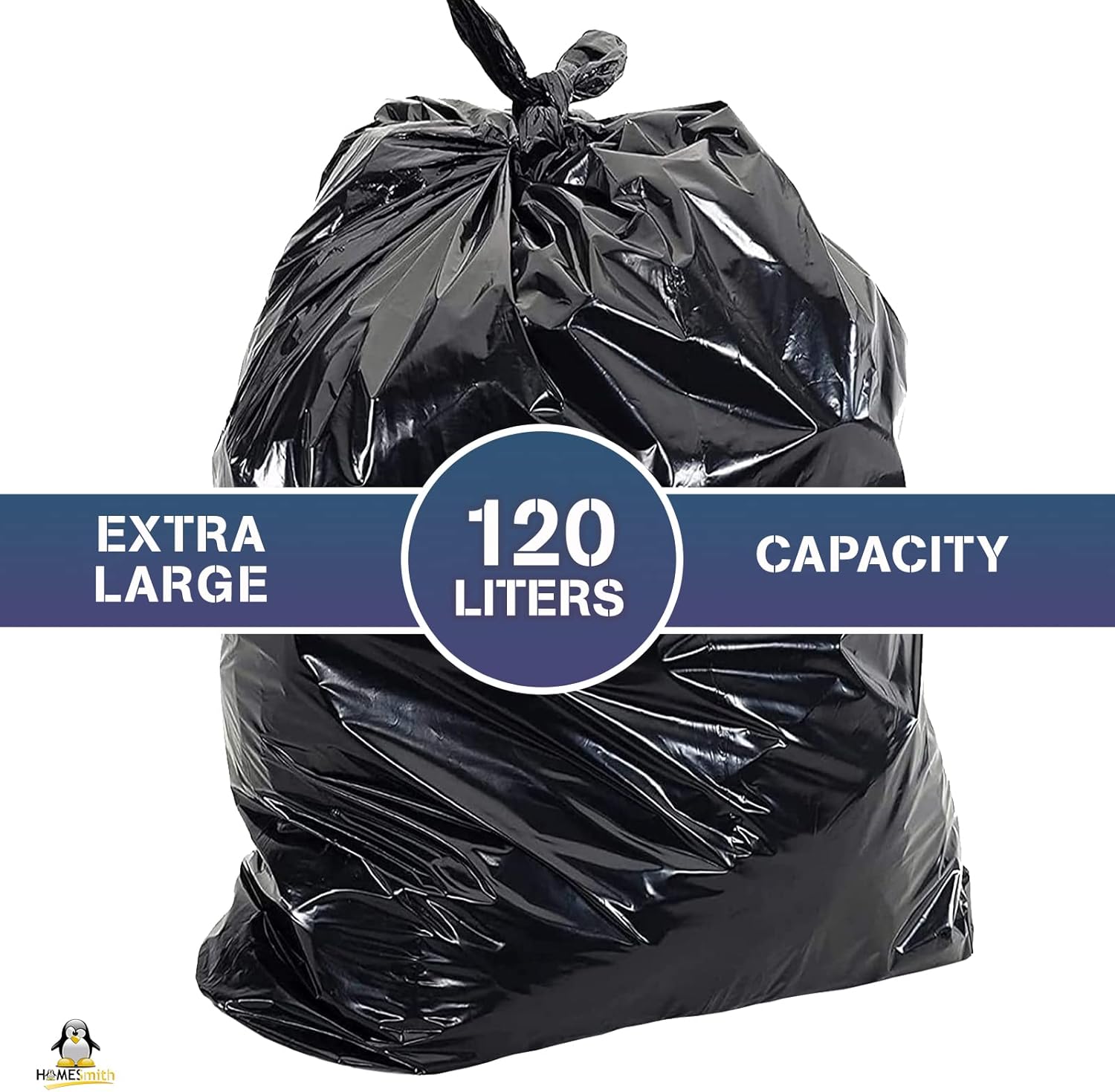 HomeSmith Extra Large Heavy Duty Refuse Sacks - 120L Eco Friendly Bin Bags, Pack of 50 4