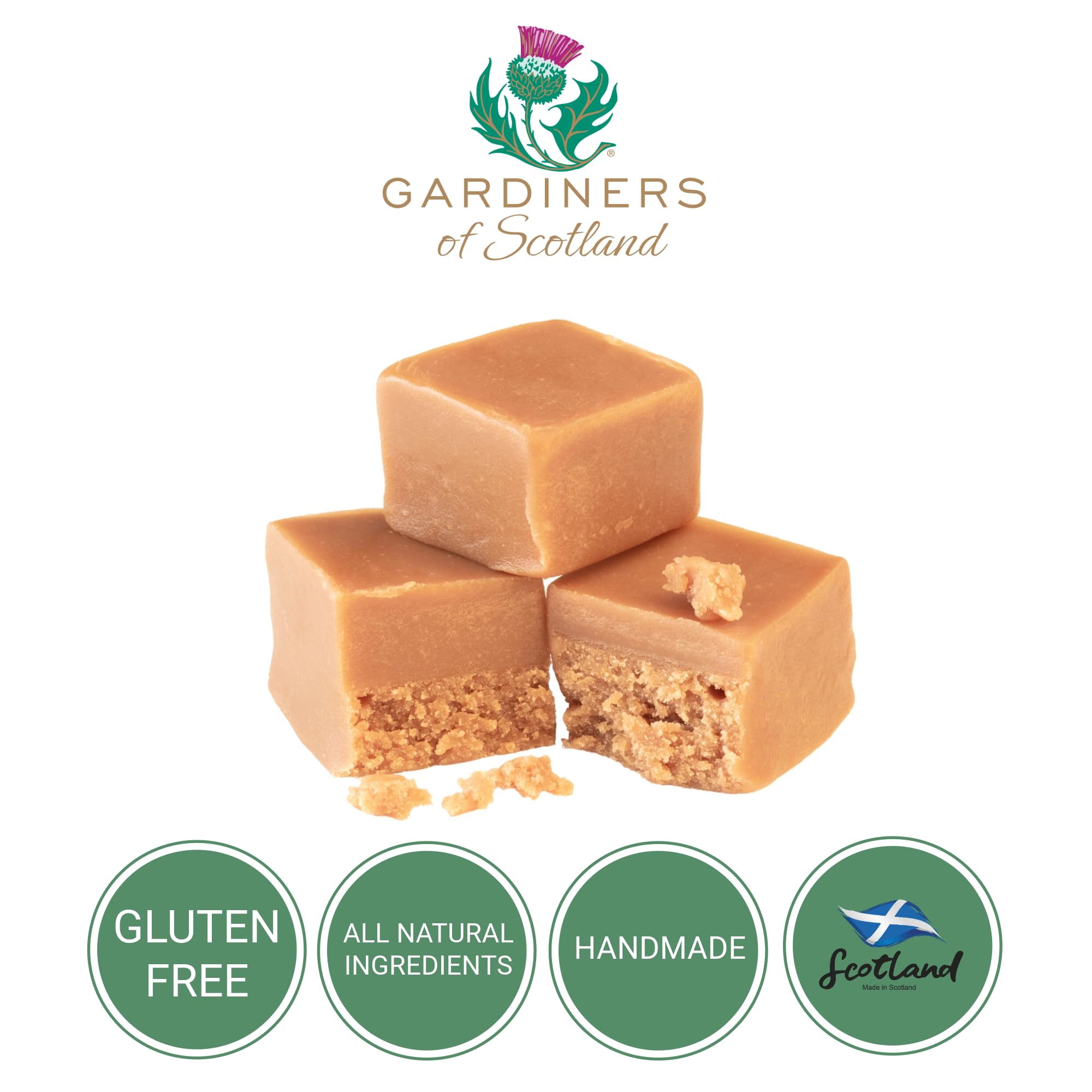Gardiners of Scotland Luxury Assorted Fudge Tin 300g - Clotted Cream, Ginger, Apple & Cinnamon, Strawberry & Cream, Rum & Raisin 3