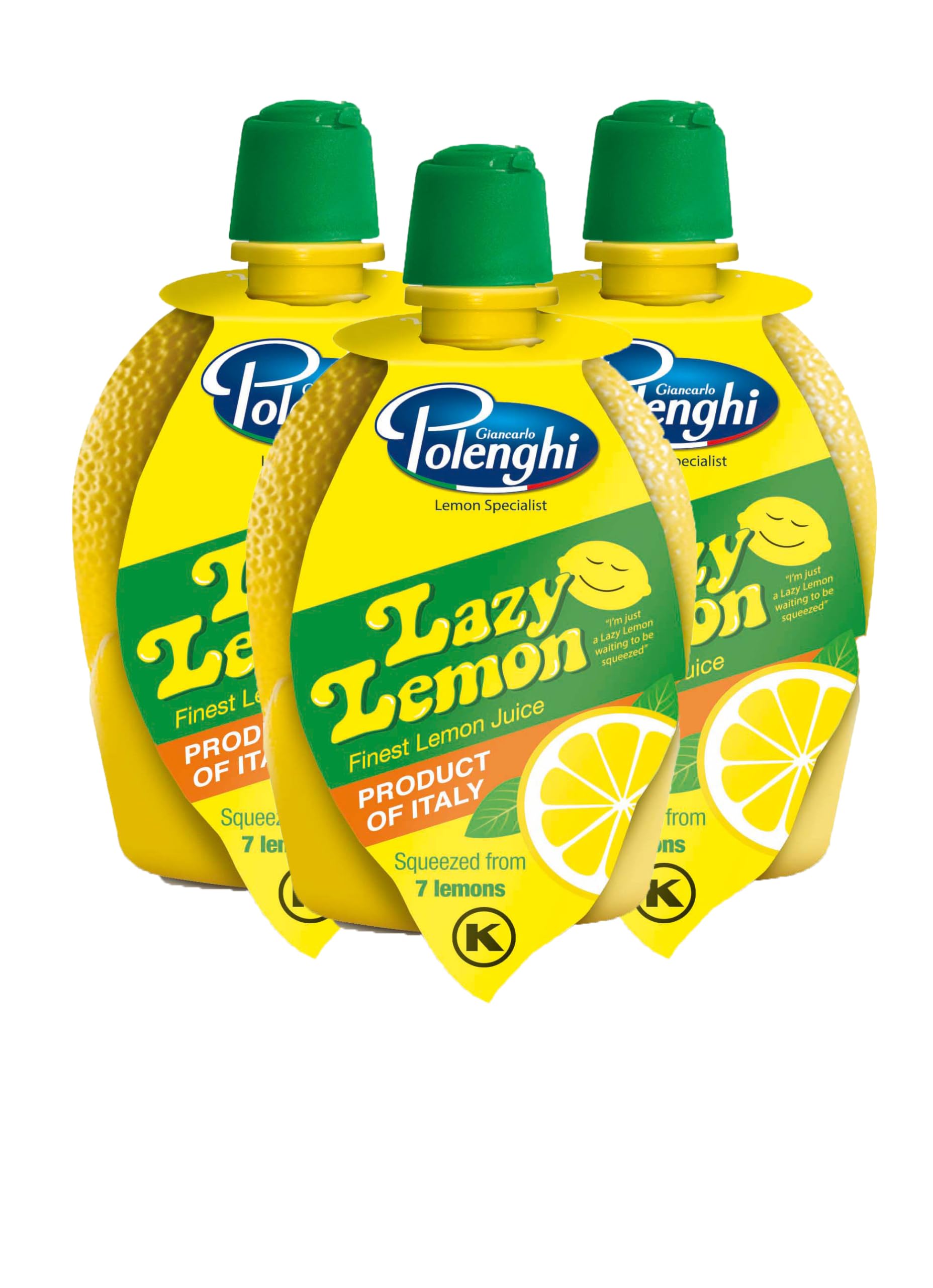 Polenghi Lazy Lemon Juice - 100% Italian Lemons 3 x 200ml