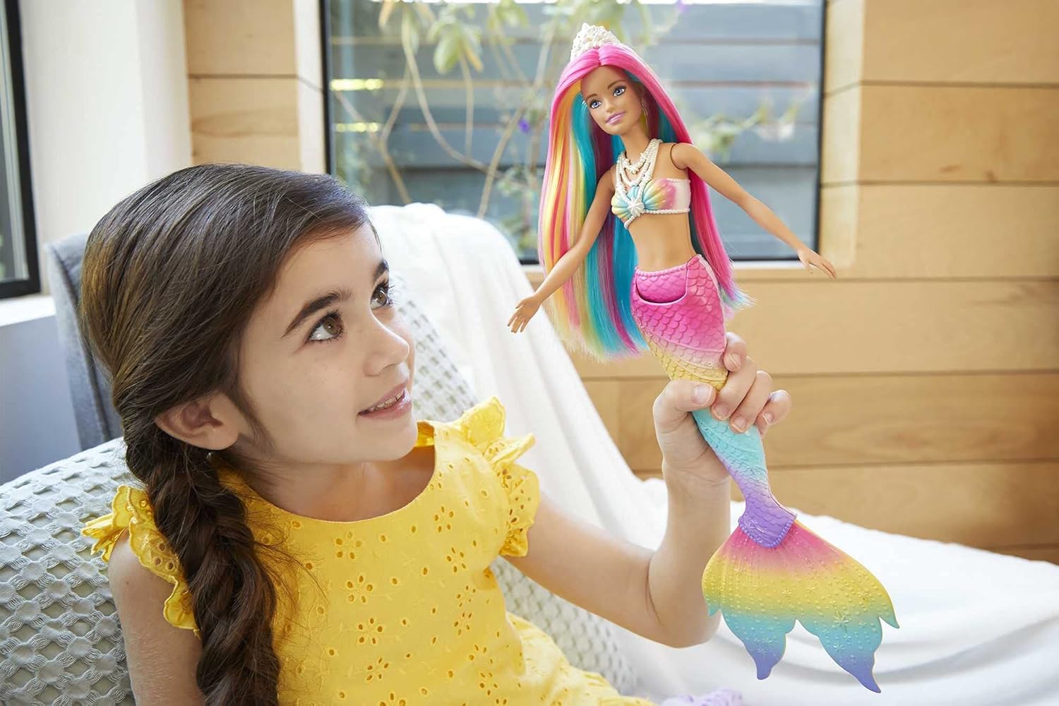 Barbie Dreamtopia Rainbow Magic Mermaid Doll - Water-Activated Color Change Feature, Ages 3 to 7 5