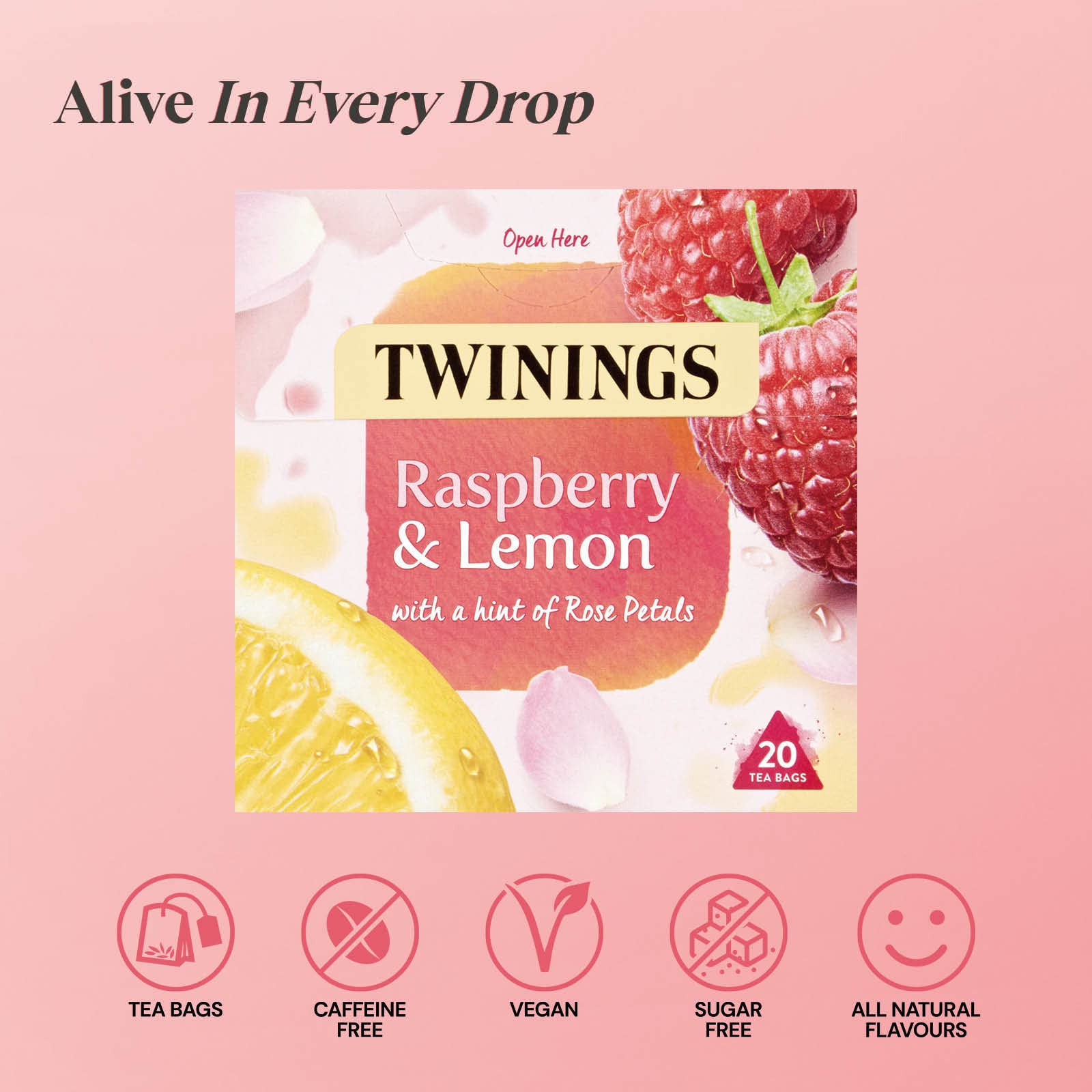 Twinings Raspberry & Lemon Infusion Tea Bags with Rose Petals, 20 Count 4
