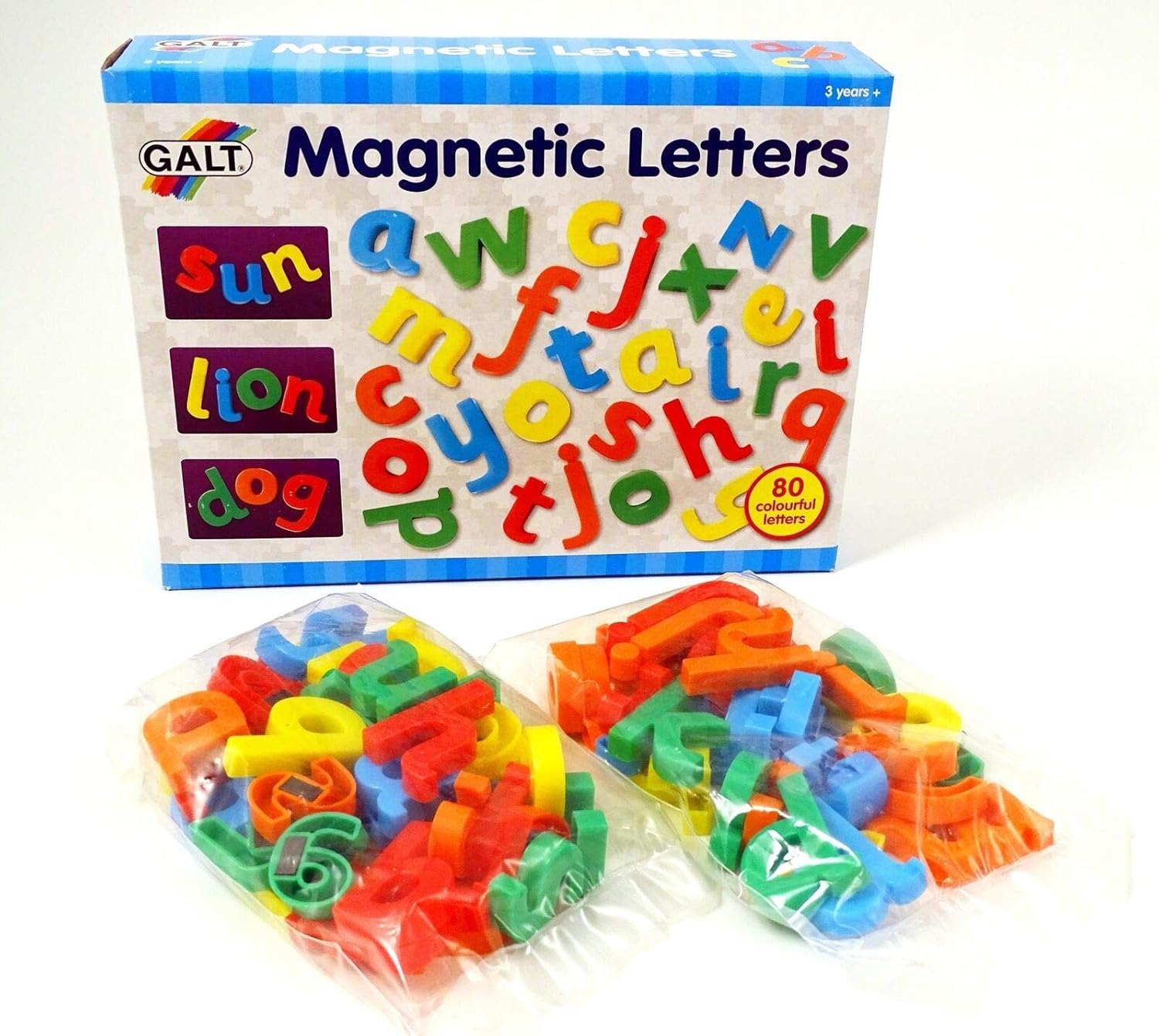 Galt Magnetic Letters - 80-Piece Lowercase Educational Playset for Ages 3+ 4