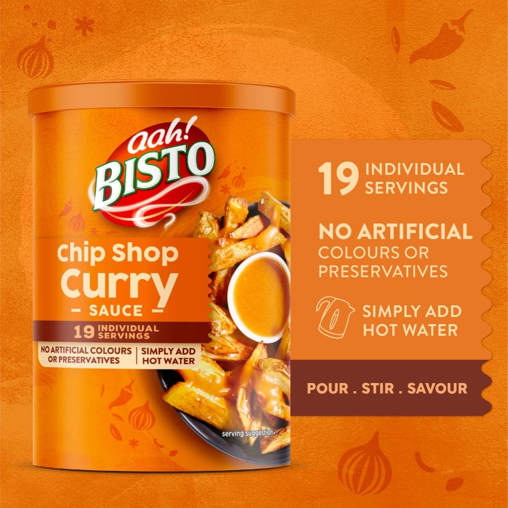 Bisto Quick & Easy Chip Shop Curry Sauce Mix - 170 g Drum | Vegetarian Friendly 3