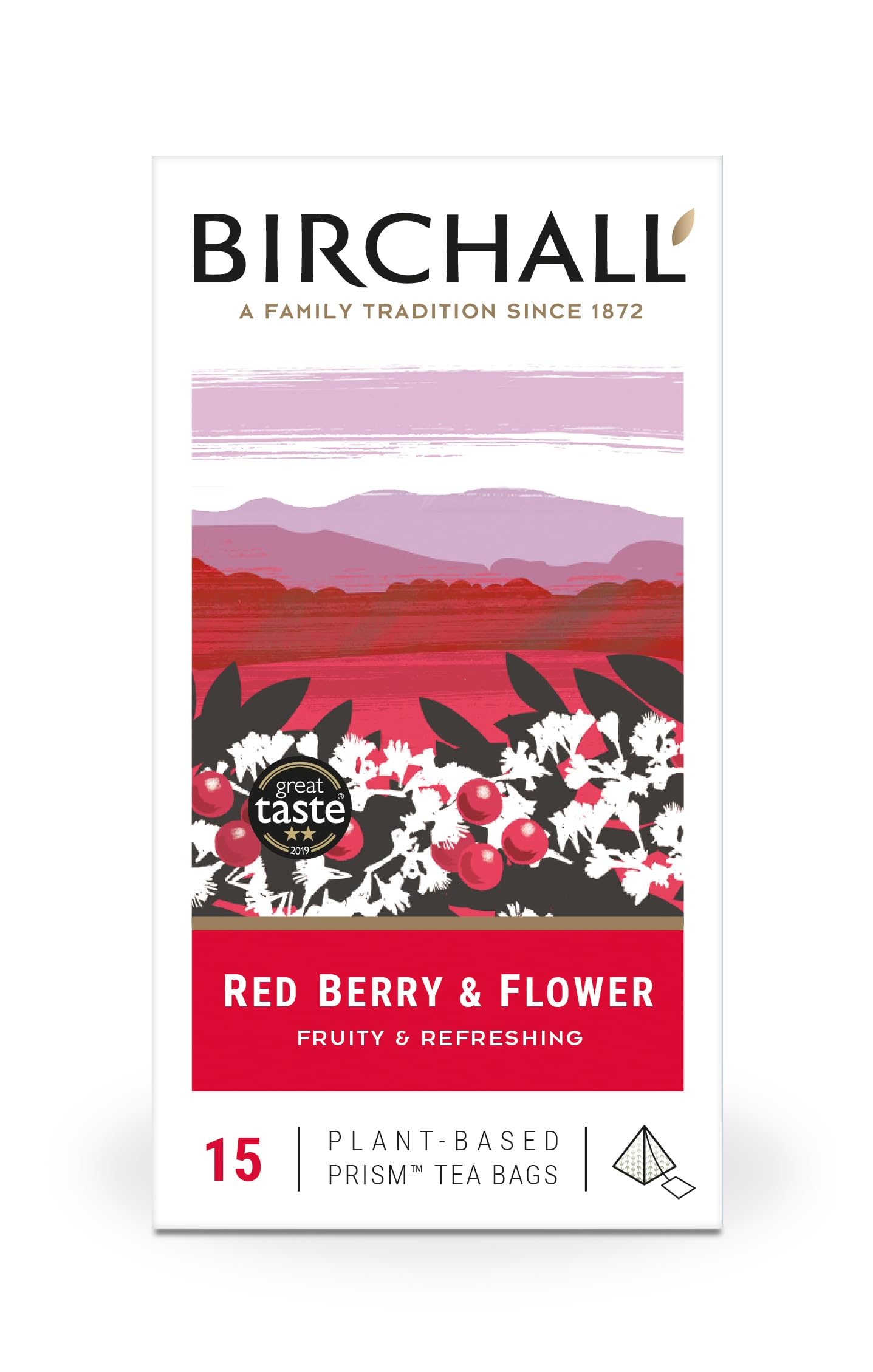 Birchall Red Berry & Flower Fruit Tea Bags - Caffeine Free, Antioxidant Rich | 15 Count