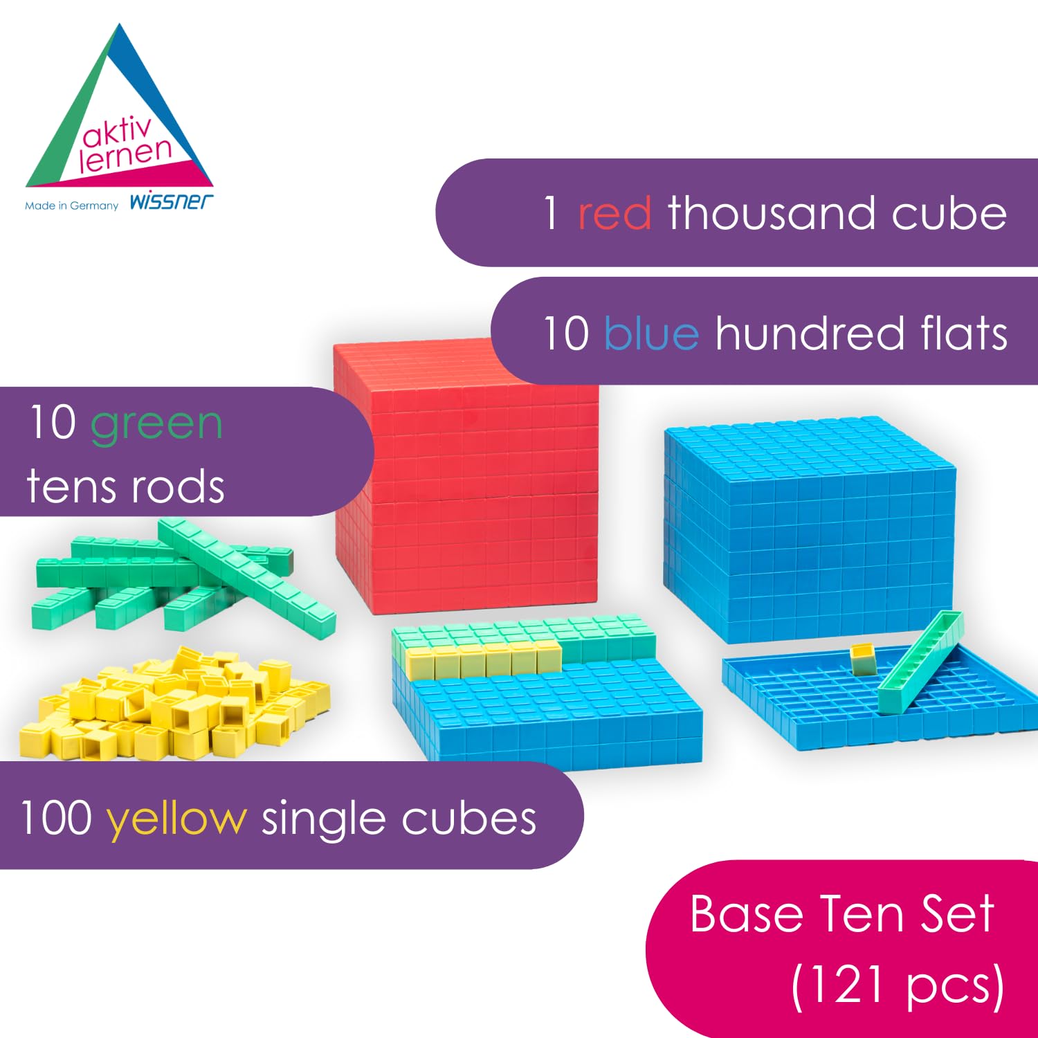WISSNER Base Ten Set - Educational Math Learning Toy for Kids 3+ 8