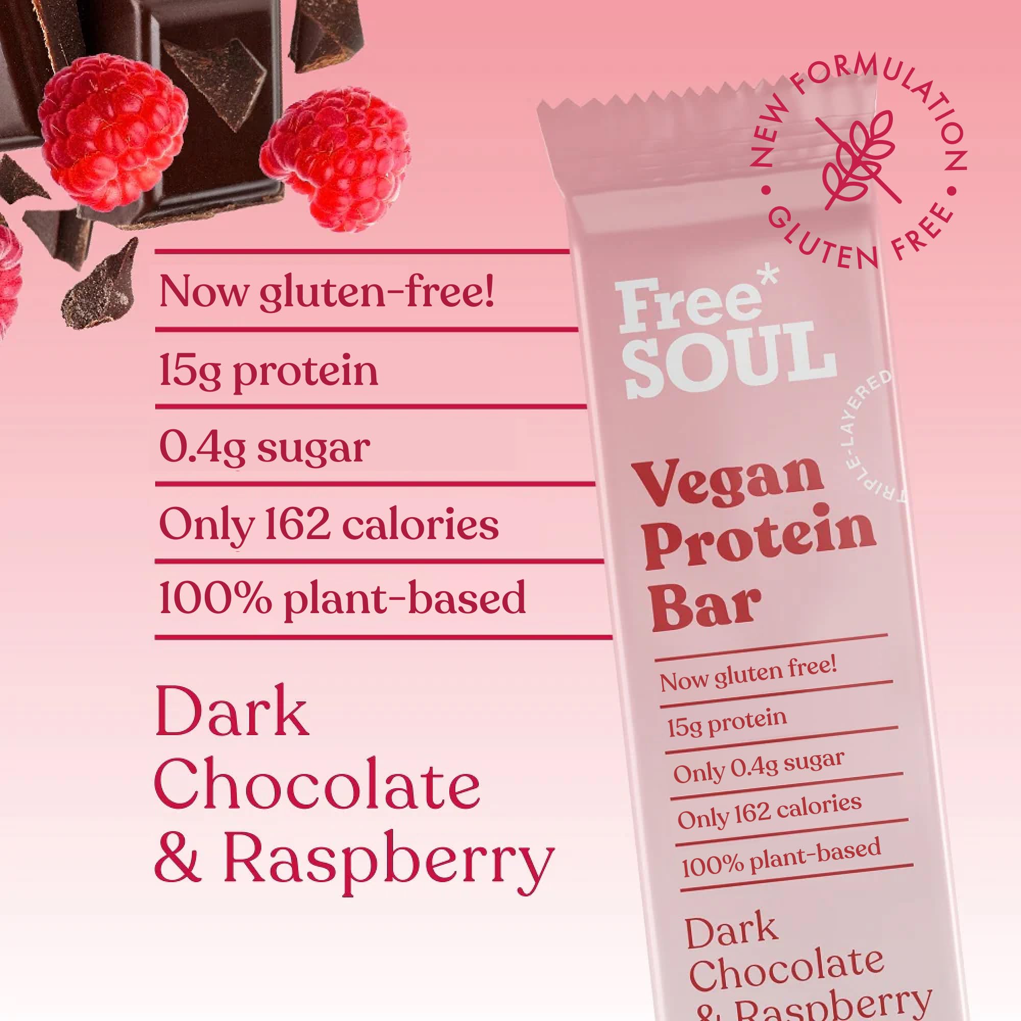 Free Soul Vegan Protein Bars 12 x 50g | Plant-Based Chocolate Protein Snack | High Protein, Low Sugar 3