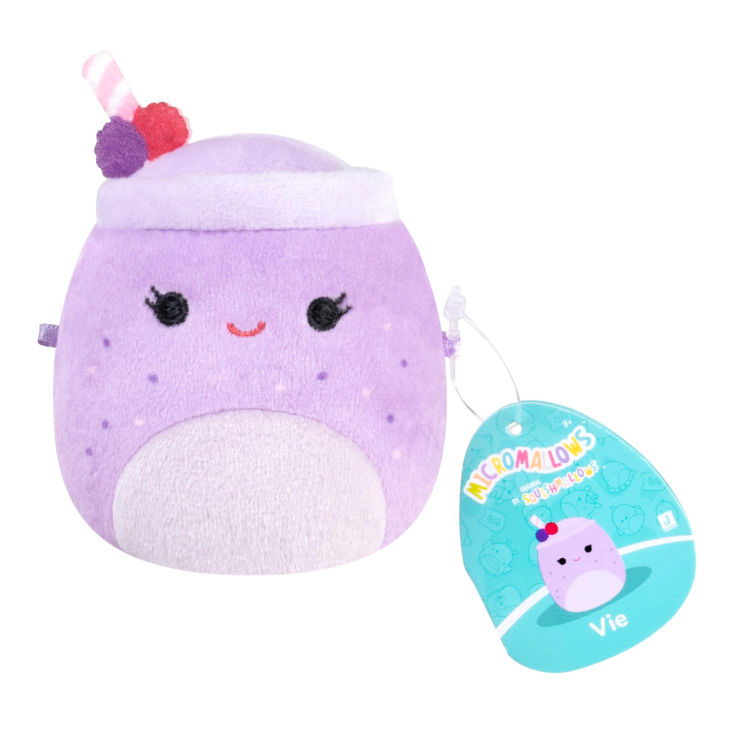 Micromallows Squishmallows 5-Pack Plush - Chipmunk, Frog, Bear, Smoothie, Dog