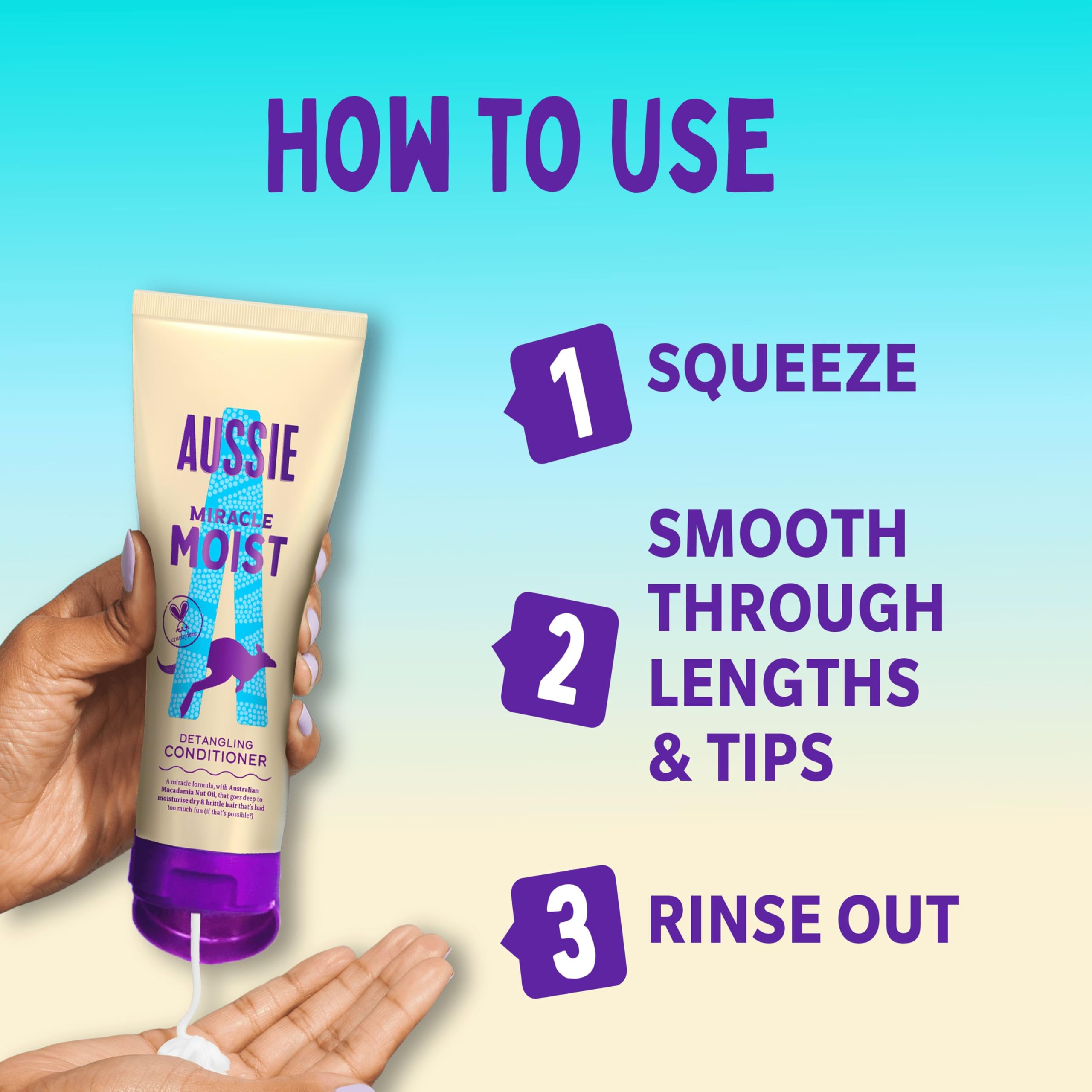 Aussie Miracle Moist Detangling Conditioner 1L - Infused with Macadamia Nut Oil 3