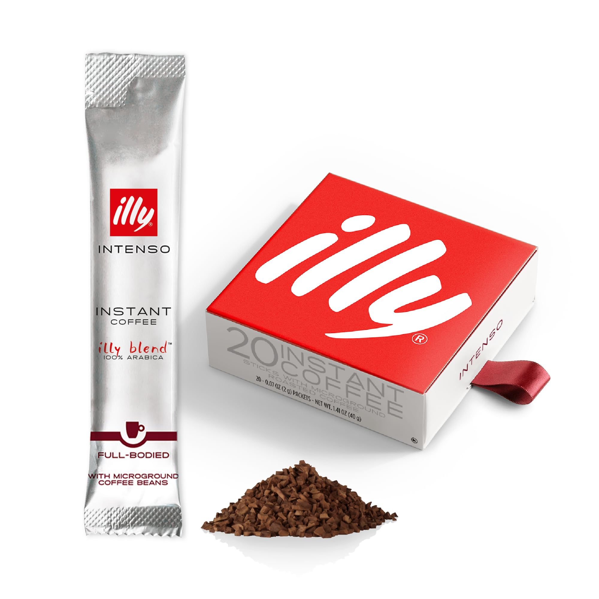 illy Intenso Instant Coffee Sachets - 100% Arabica Blend | Intensity 7/9 | 20 Count