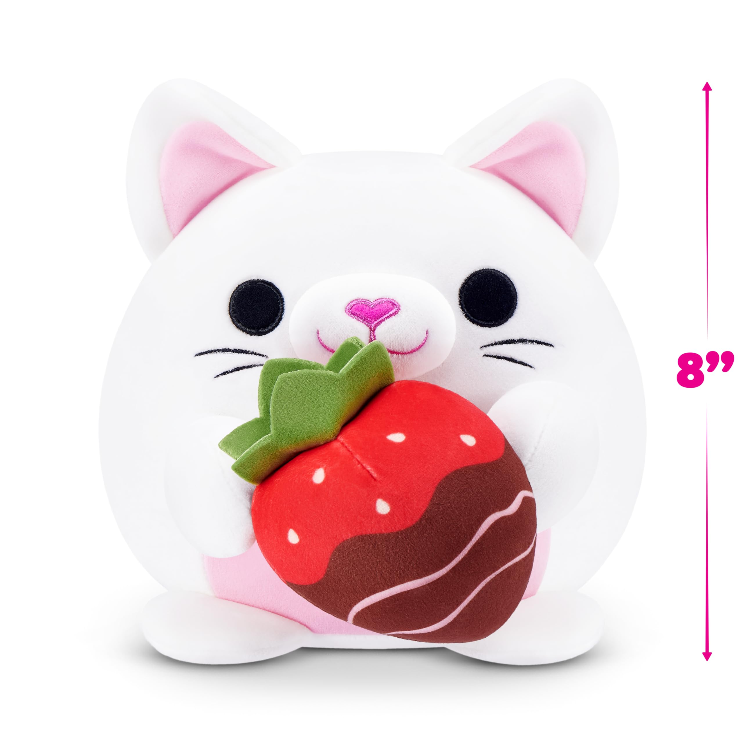 Snackles Valentine’s Edition 8-Inch Plush Toy - Kitten with Strawberry Choco | Polyester 9