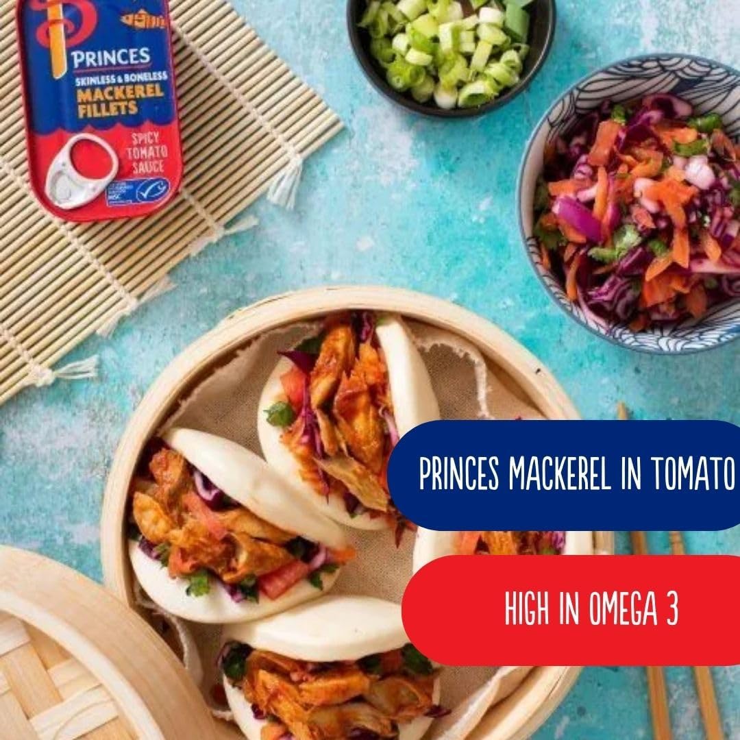 Princes Mackerel Fillets in Tomato Sauce, 125g, Pack of 10
