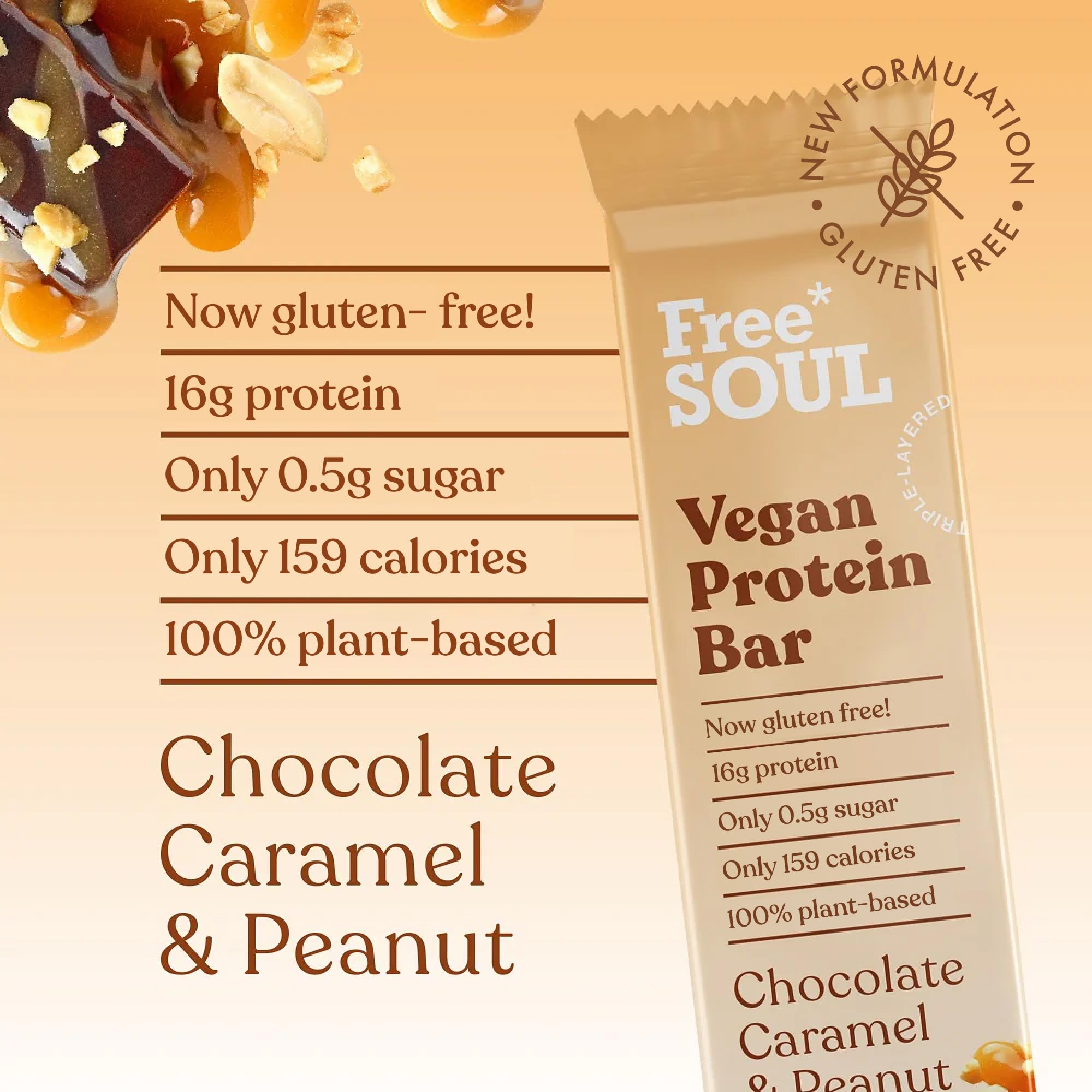 Free Soul Vegan Protein Bars 12 x 50g | Plant Based Chocolate Protein Snack | High Protein, Low Sugar 3