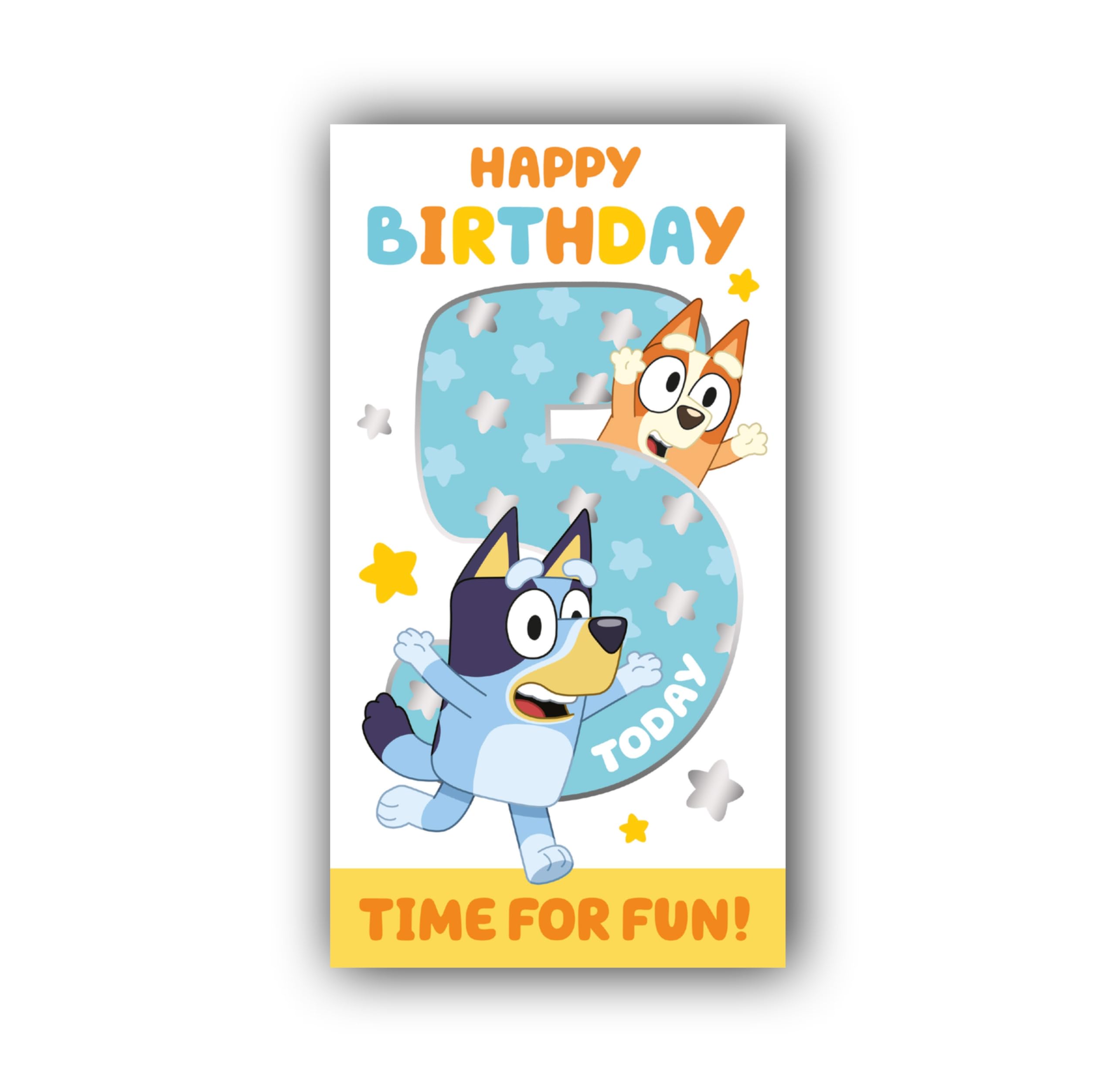 Danilo Promotions LTD Bluey 5th Birthday Card for Kids | Features Bluey & Bingo | Age 5 Greeting Card