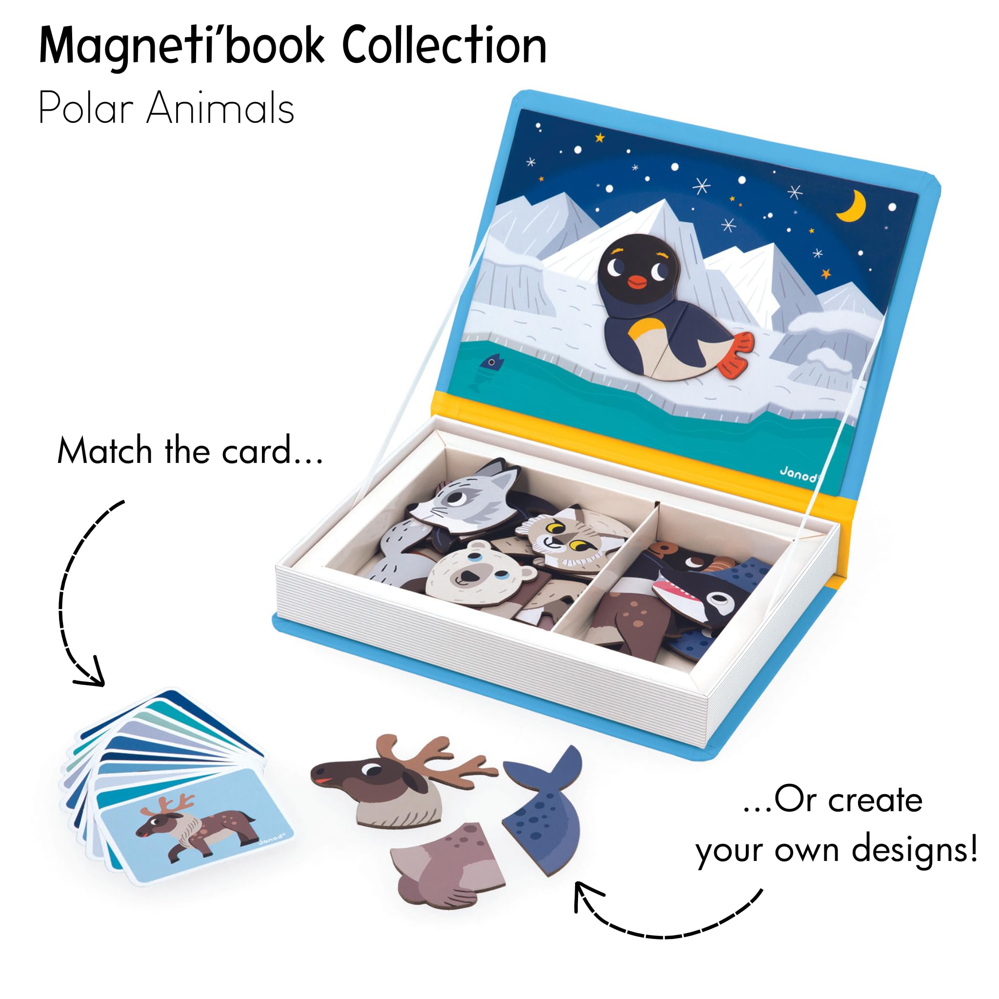 Janod Magnéti'Book Arctic Animals - 30 Magnets, 10 Models | Ages 3-8 5
