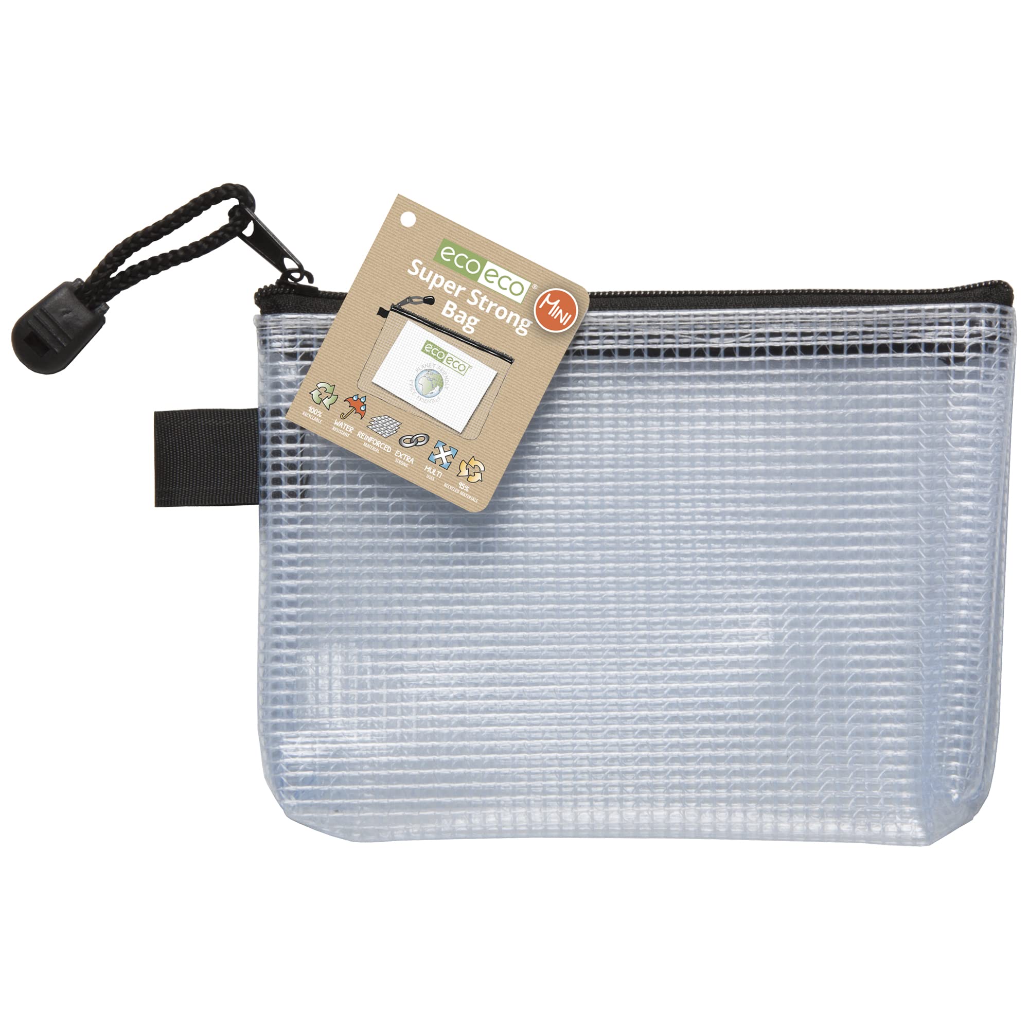 eco-eco Mini Super Strong Waterproof Mesh File Bag | 95% Recycled | 150x105mm | Pack of 1 1