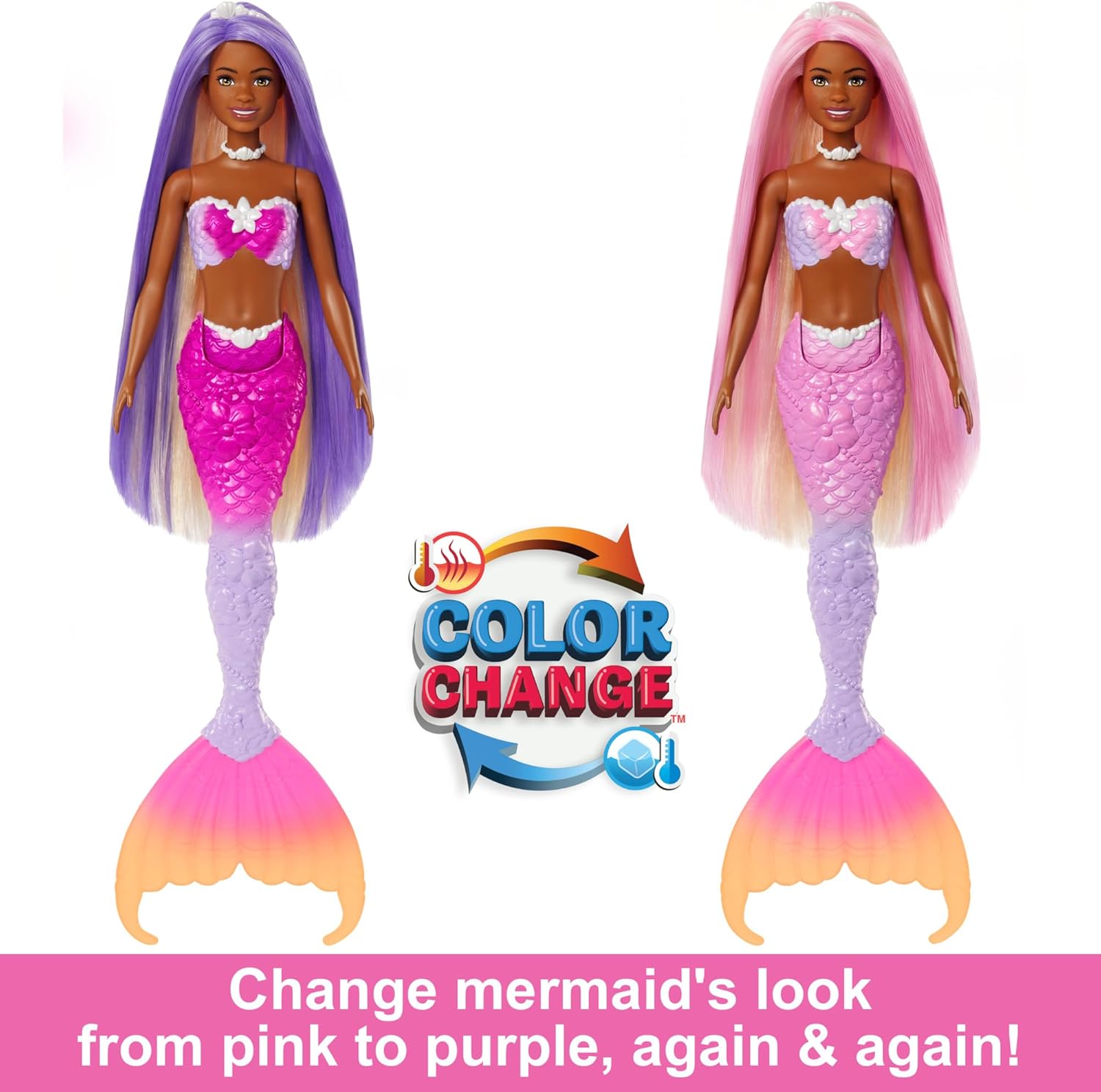 Barbie Mermaid Doll - Brooklyn with Pink Hair, Styling Accessories & Pet Dolphin 4