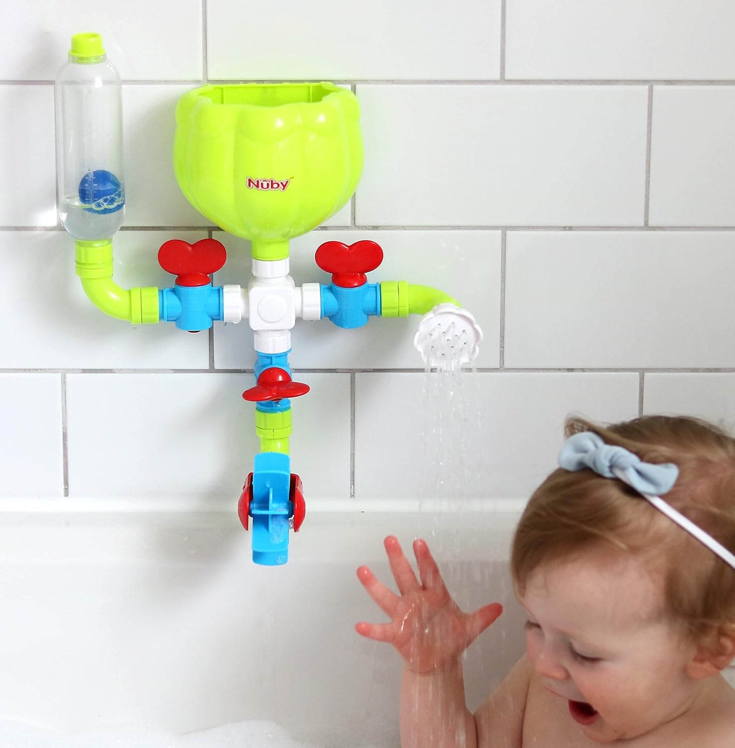 Nuby Wacky Water Works Pipes Bath Toy - Educational Bath Playset for 3 Years and Over 4