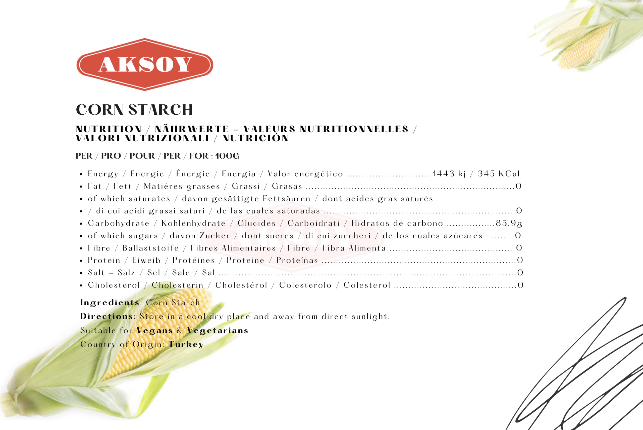 Aksoy - Corn Starch 1.5KG | Pure, Finely Ground, Gluten-Free Thickening Agent for Cooking & Baking 9