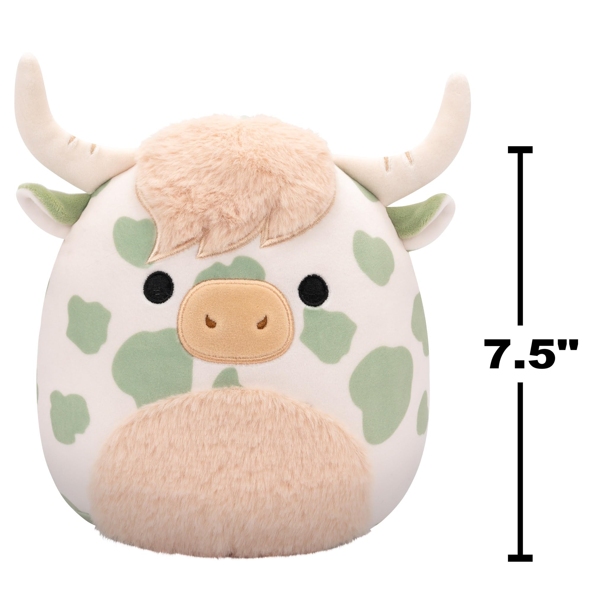 Squishmallows Original 7.5 Inch Plush - Celestino the Sage Green Spotted Highland Cow 4