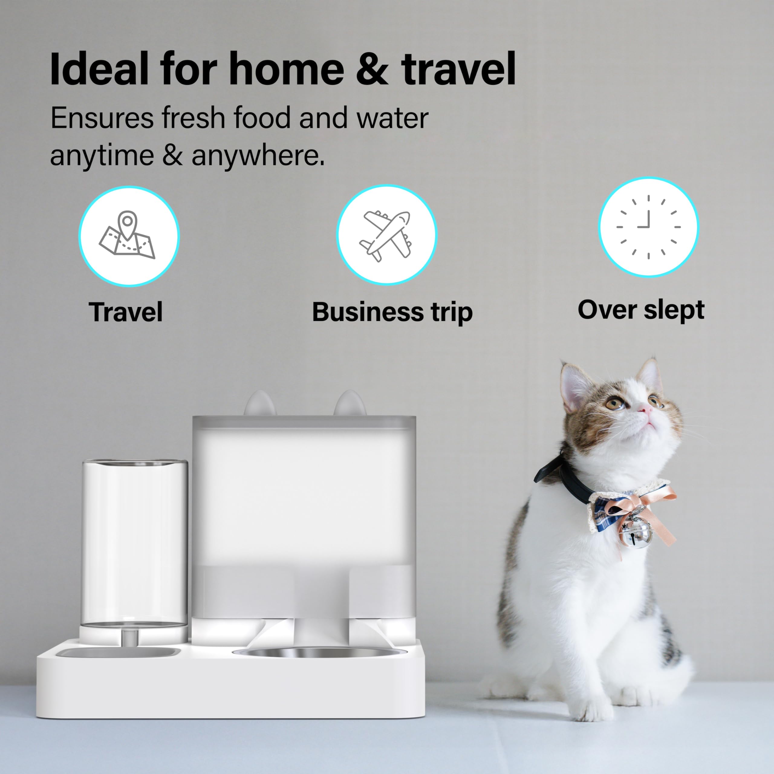 Vivo Technologies 2-in-1 Automatic Pet Feeder & Water Dispenser | 2.2L Food | 1L Water 4
