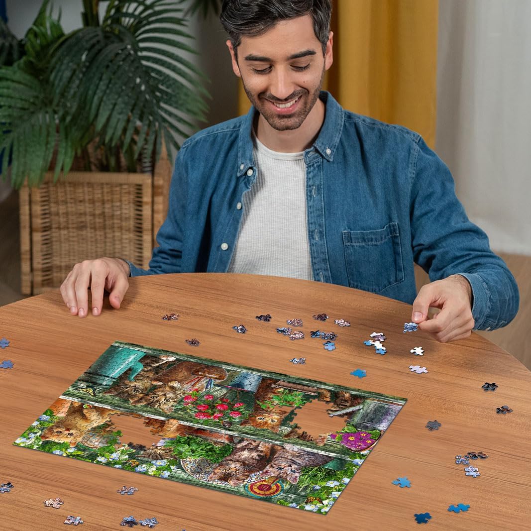 Ravensburger Cats on the Shelf 500-Piece Jigsaw Puzzle for Adults and Kids 4
