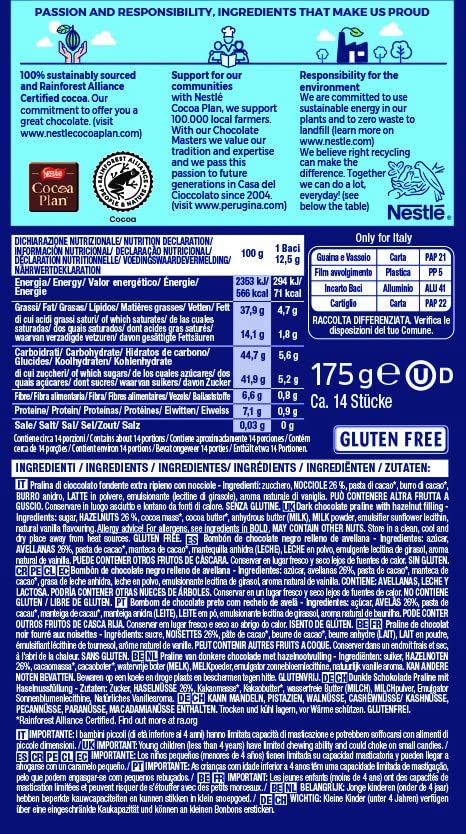 BACI Original Dark Bijou - Schokoladentrüffel mit Haselnuss, Glutenfrei, 175g 7